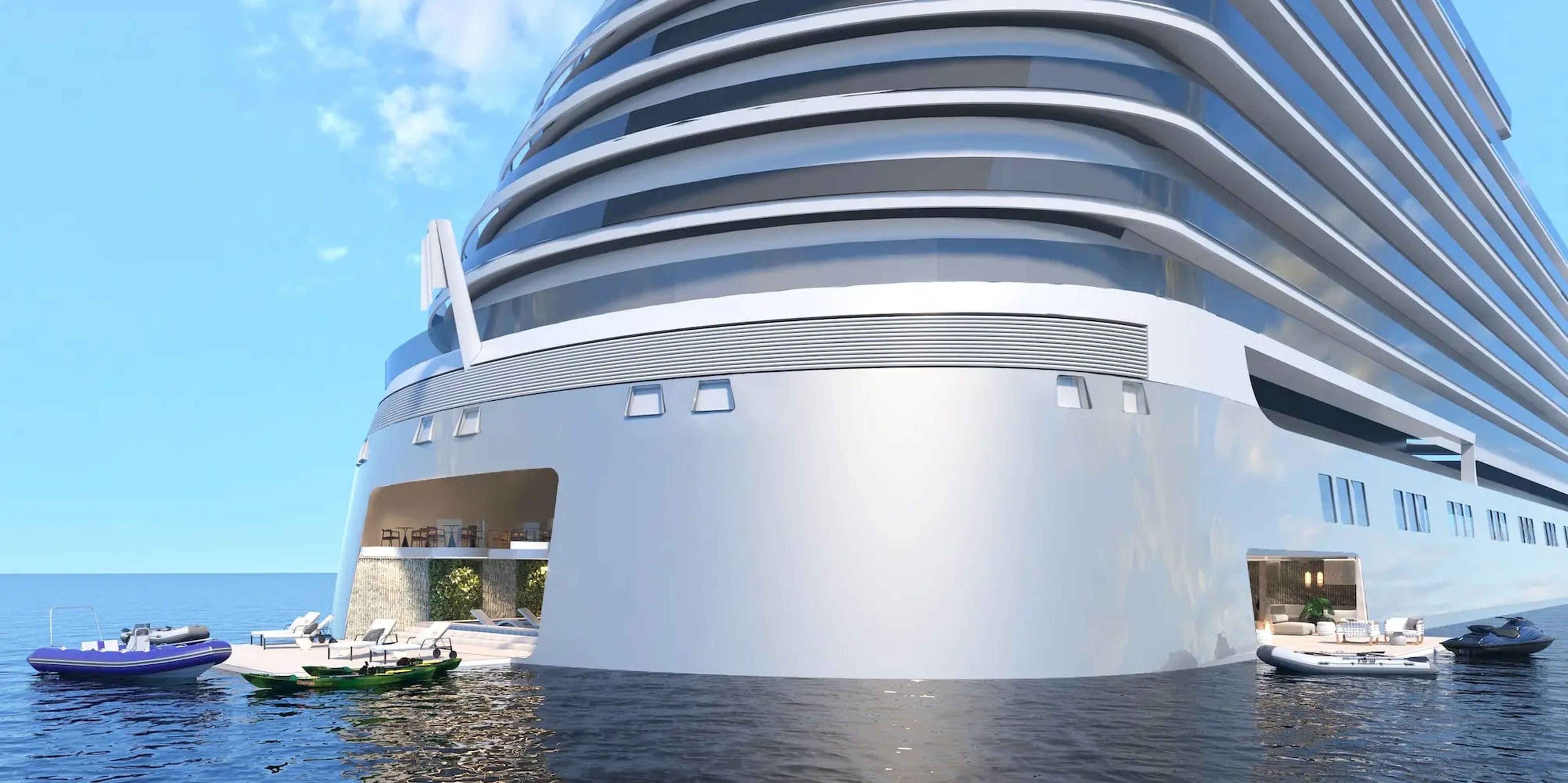 A rendering of the marina on Storylines' MV Narrative cruise ship.