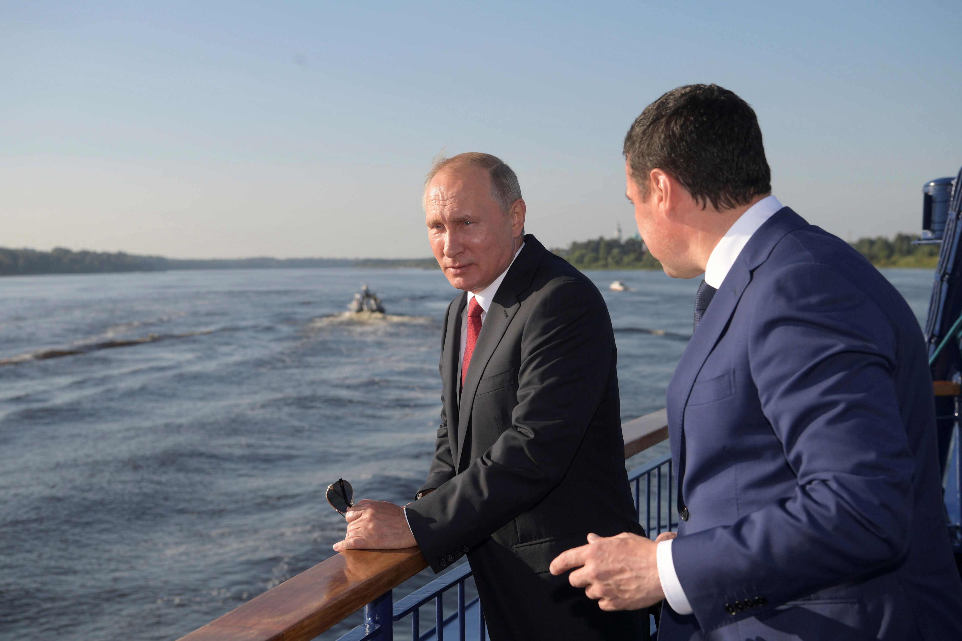 Vladimir Putin, en un barco