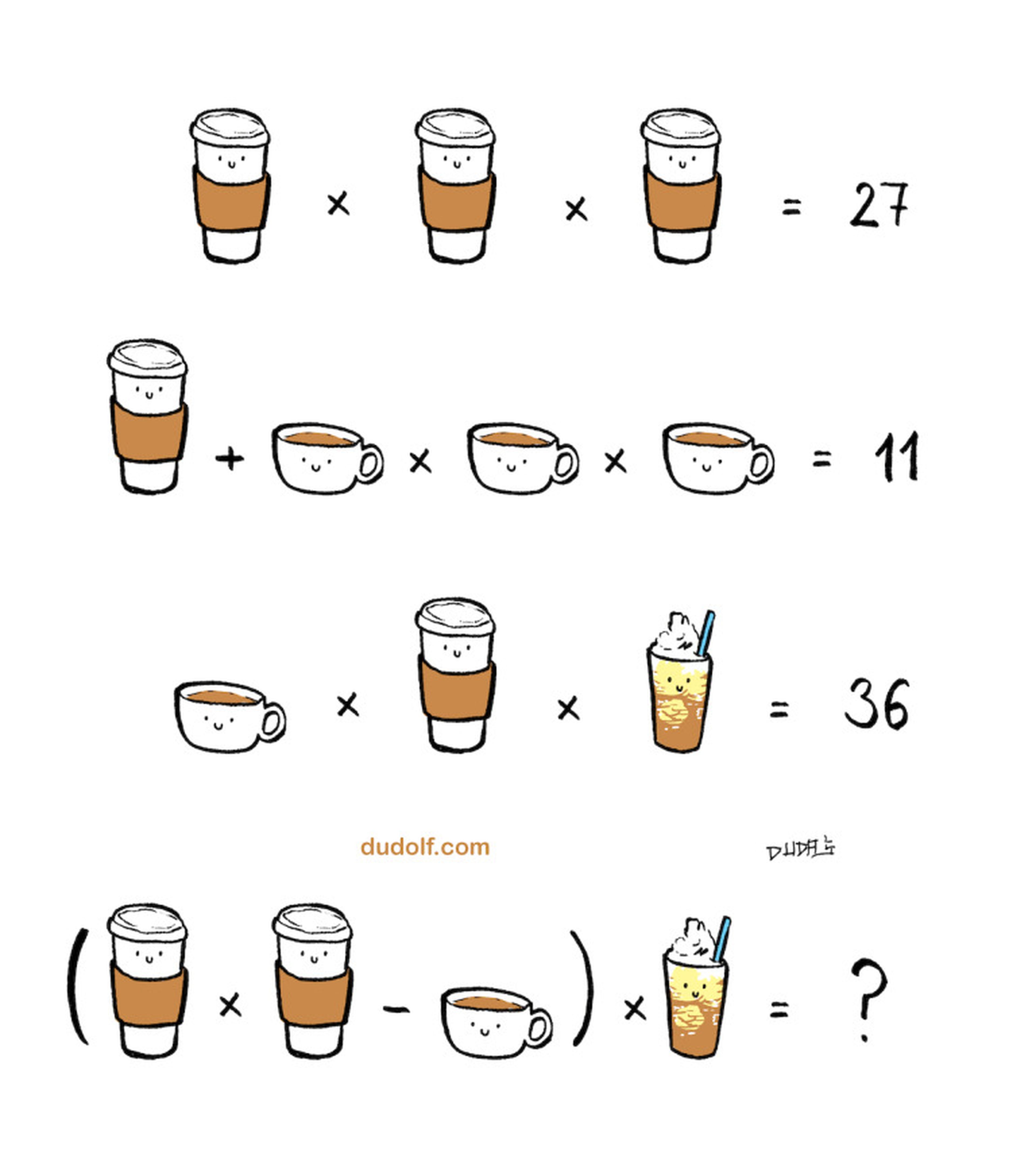 Acertijo matemático de cafés