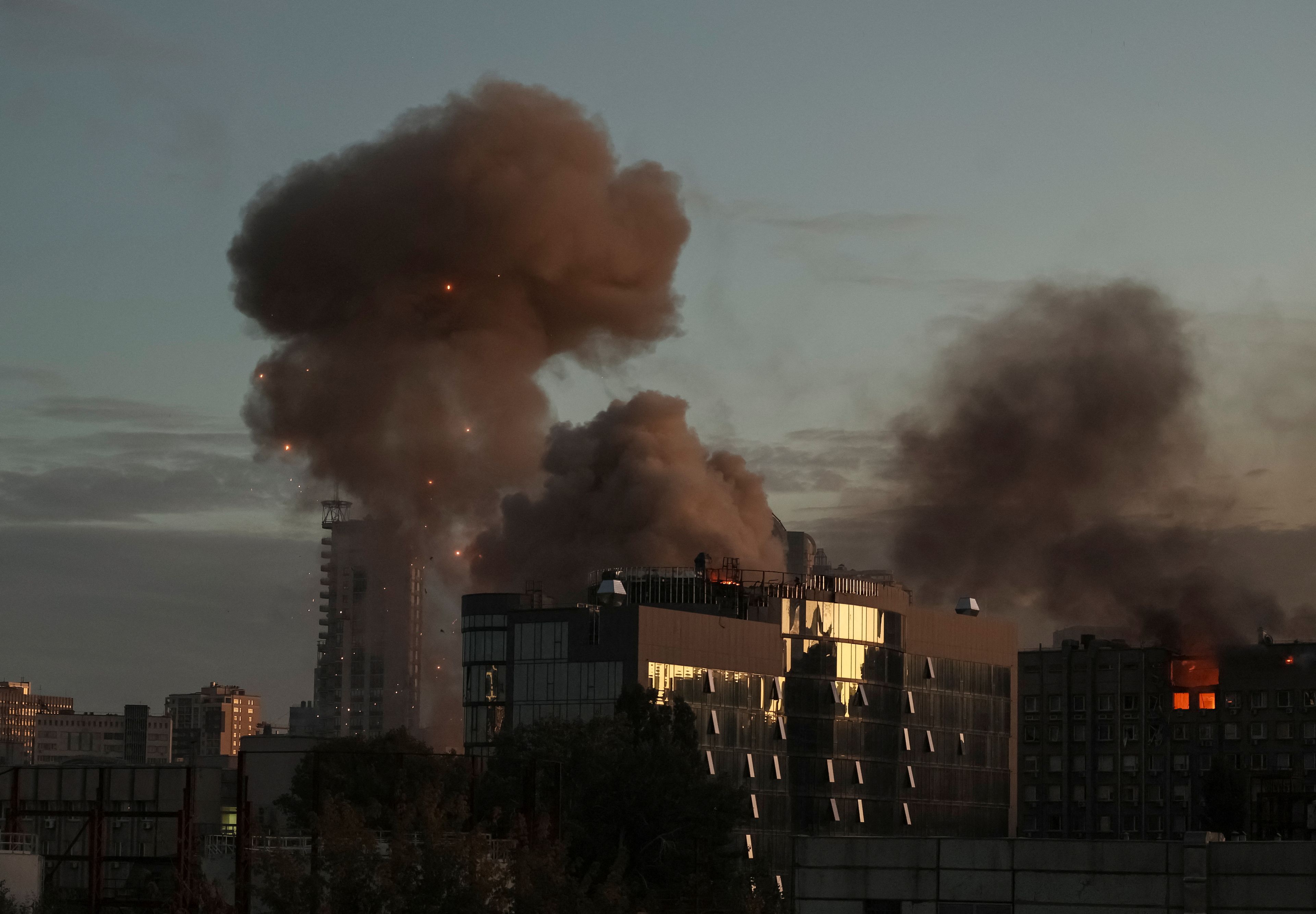 Kiev ha sido atacada este lunes con varios drones kamikaze.