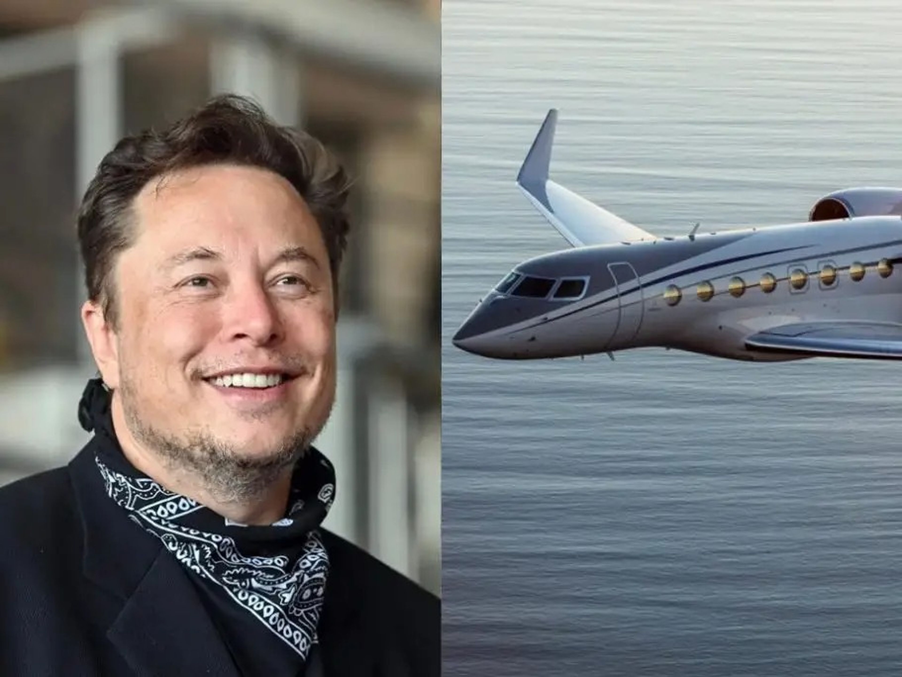 Elon Musk y un Gulfstream G650ER.
