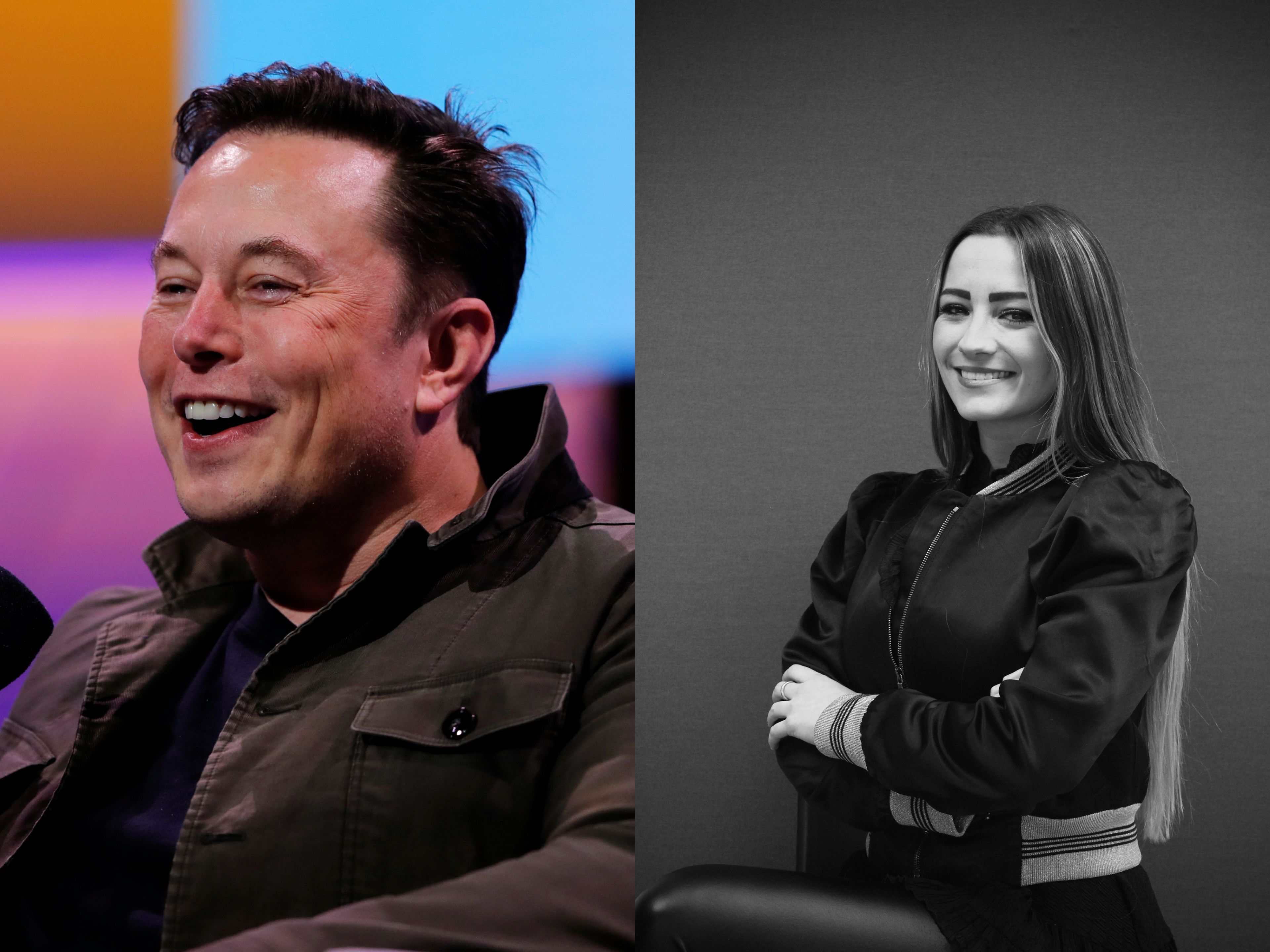Elon Musk, CEO y fundador de SpaceX (izquierda), y Andrea Santos, fundadora de Stardust Space (derecha).