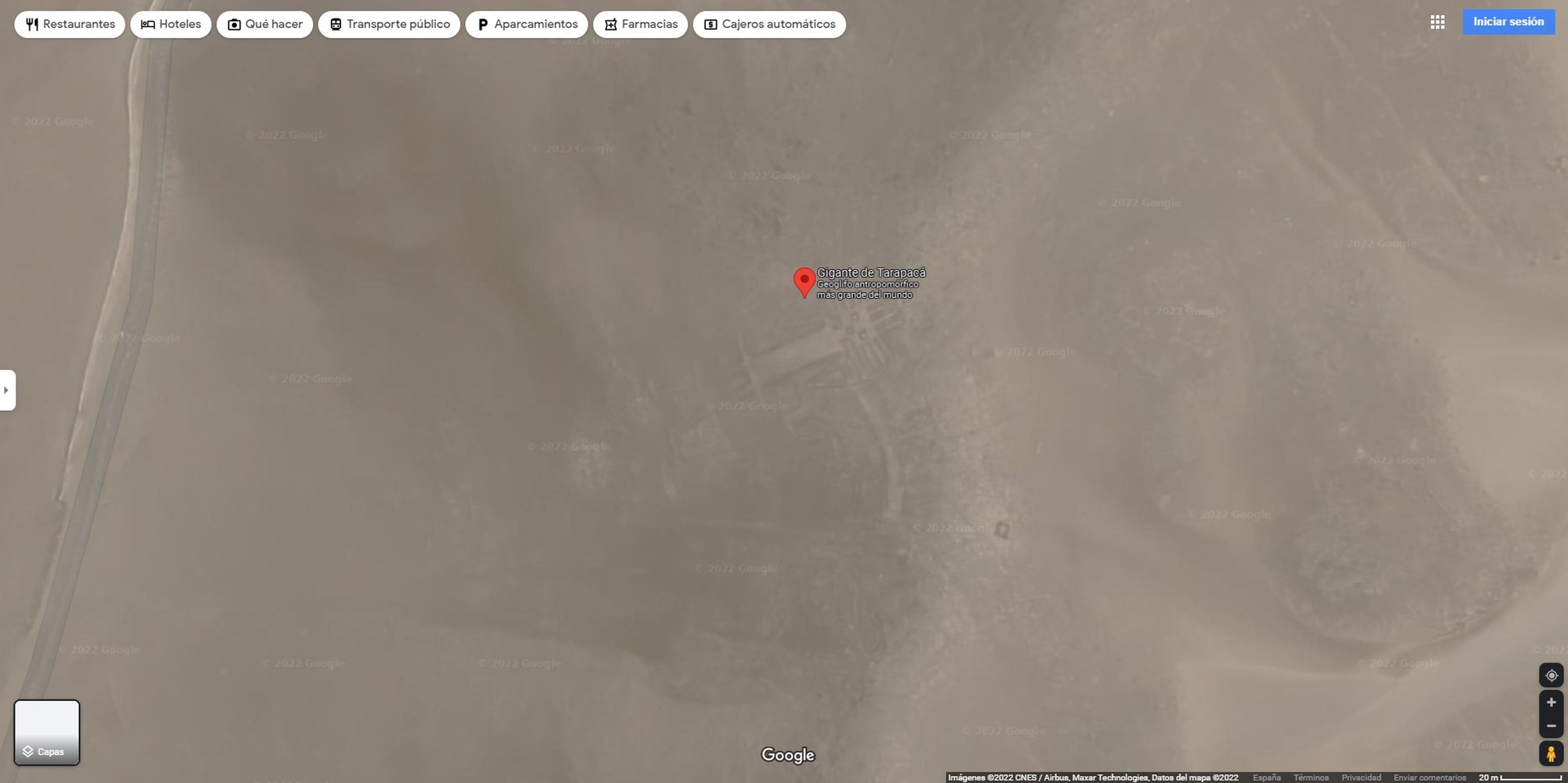 El gigante de Atacama en Google Maps.