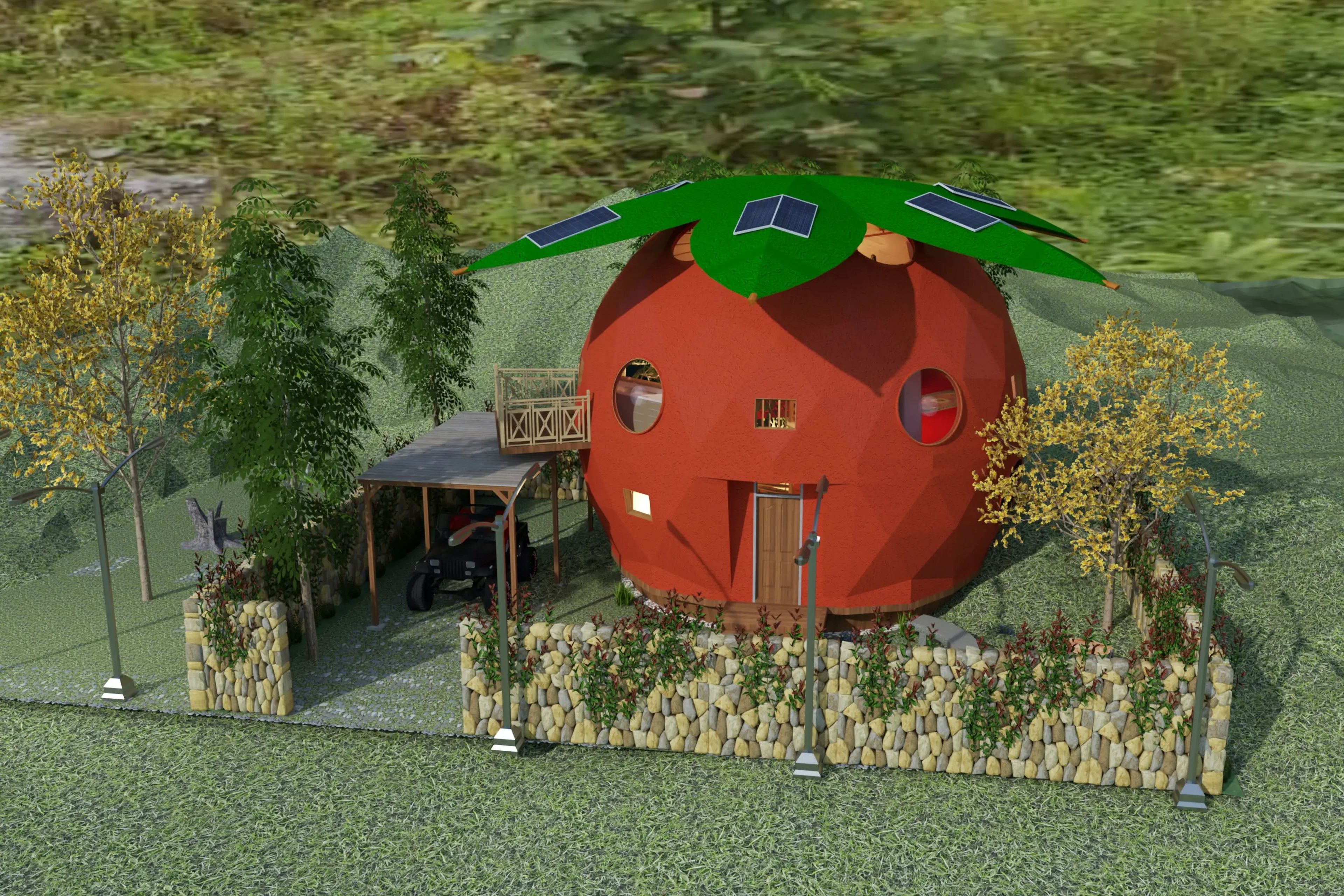 Himalayan Fruit Shaped Bedrooms created by Arun M. in India for Airbnb OMG! Fund