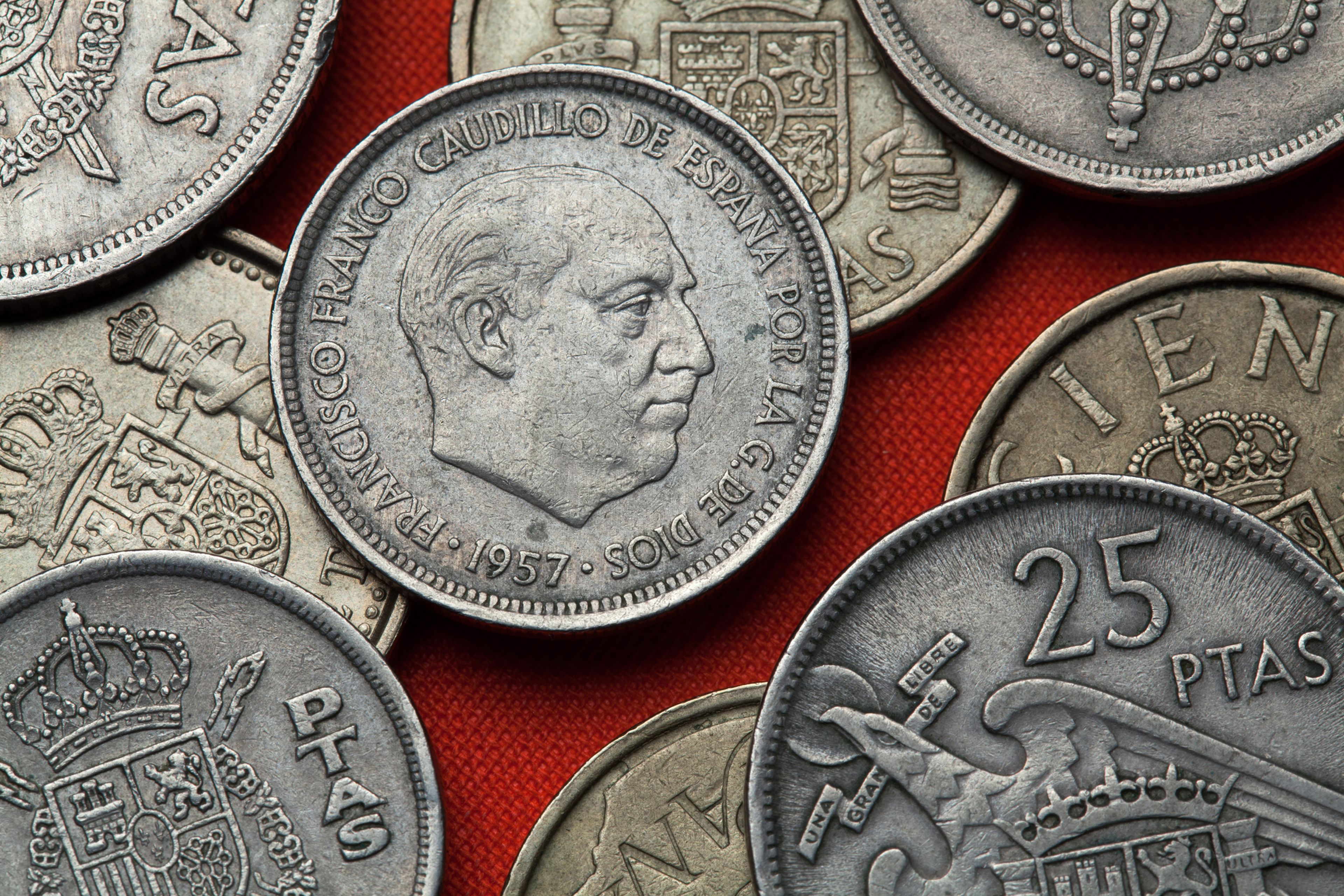 Monedas 5 pesetas 1957, con cara de Franco
