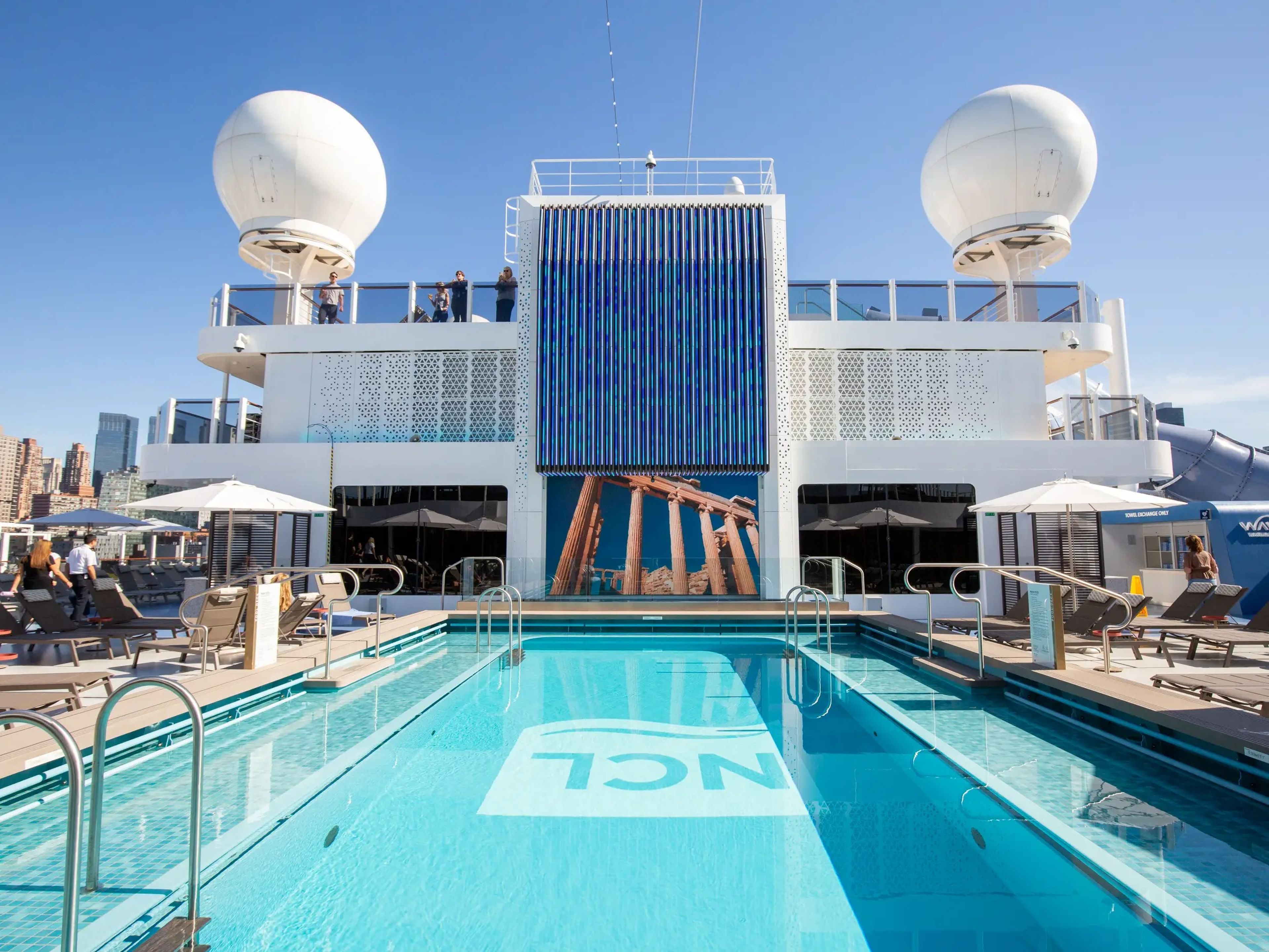 The pool on Norwegian Cruise Line's Norwegian Prima cruise ship.