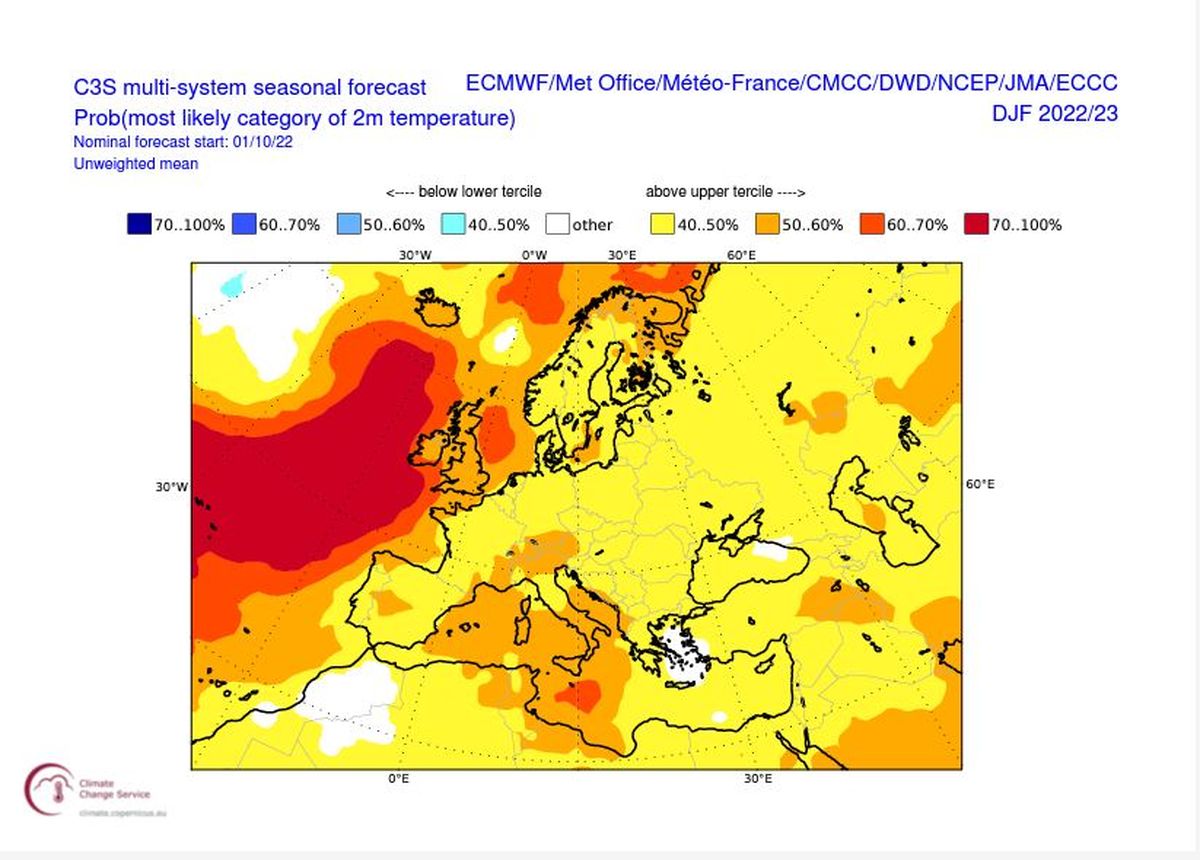 Cuánto frío va a hacer en Europa este invierno: previsiones