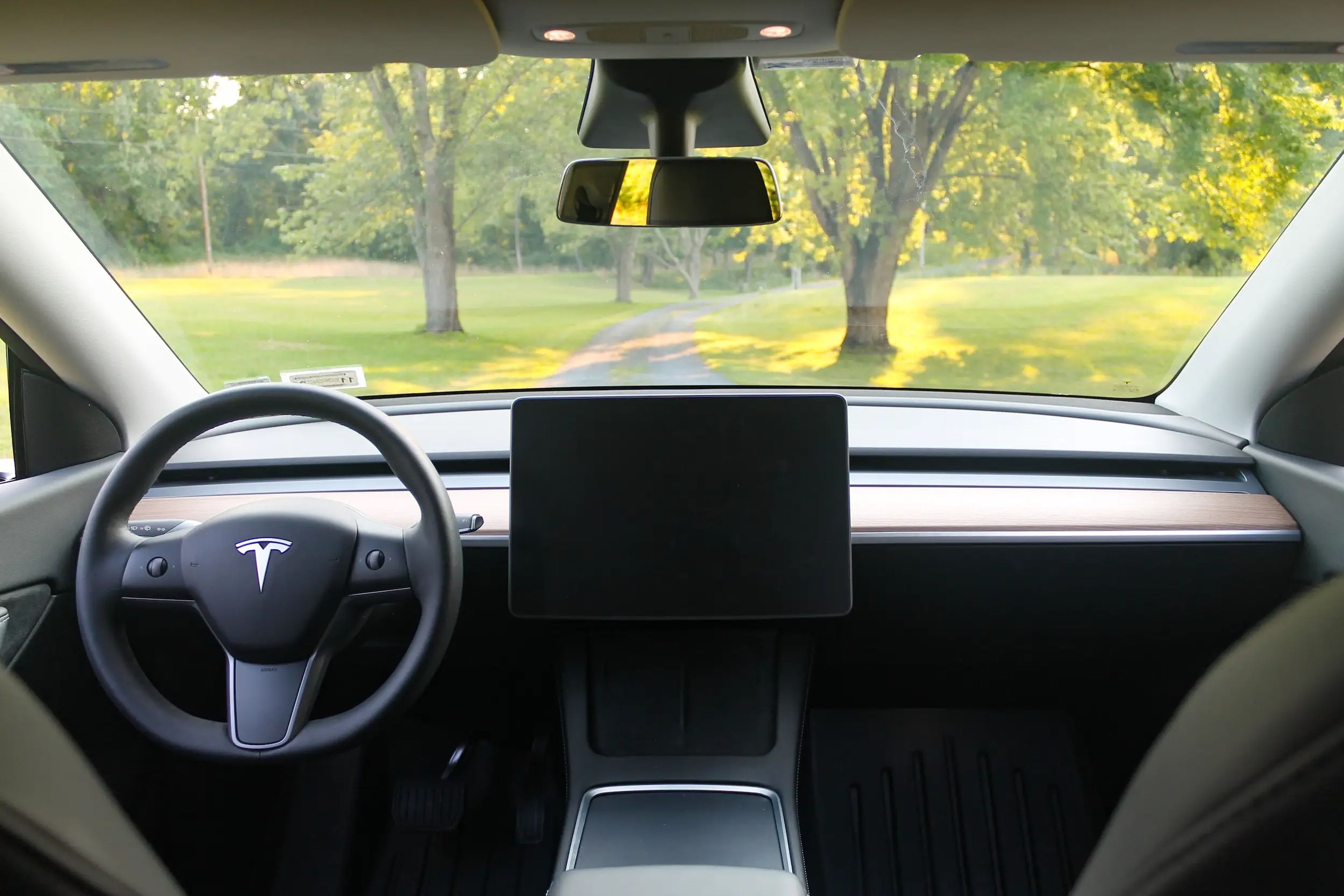 El interior del Tesla Model Y.