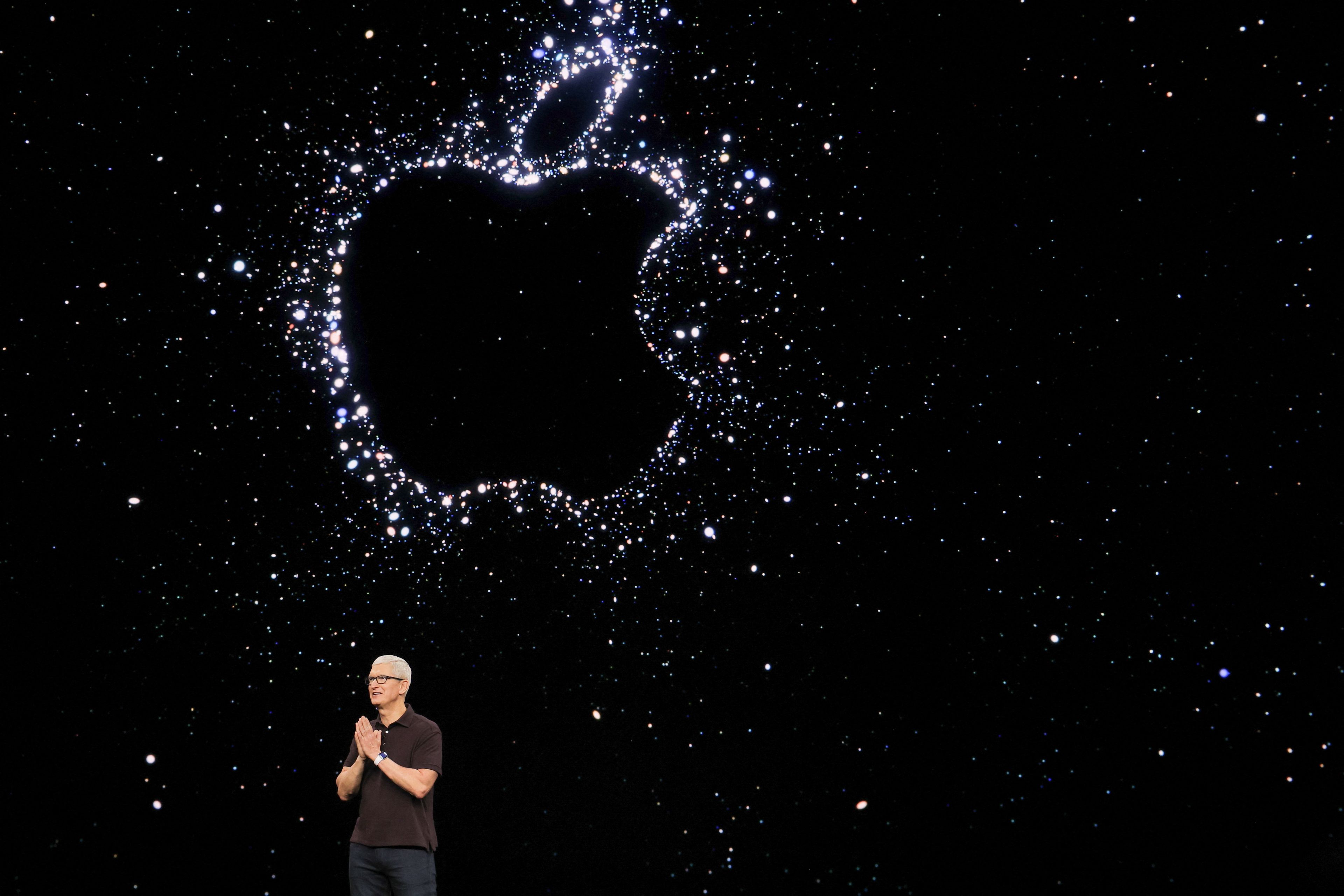 Tim Cook, CEO de Apple, durante una presentación de la compañía.