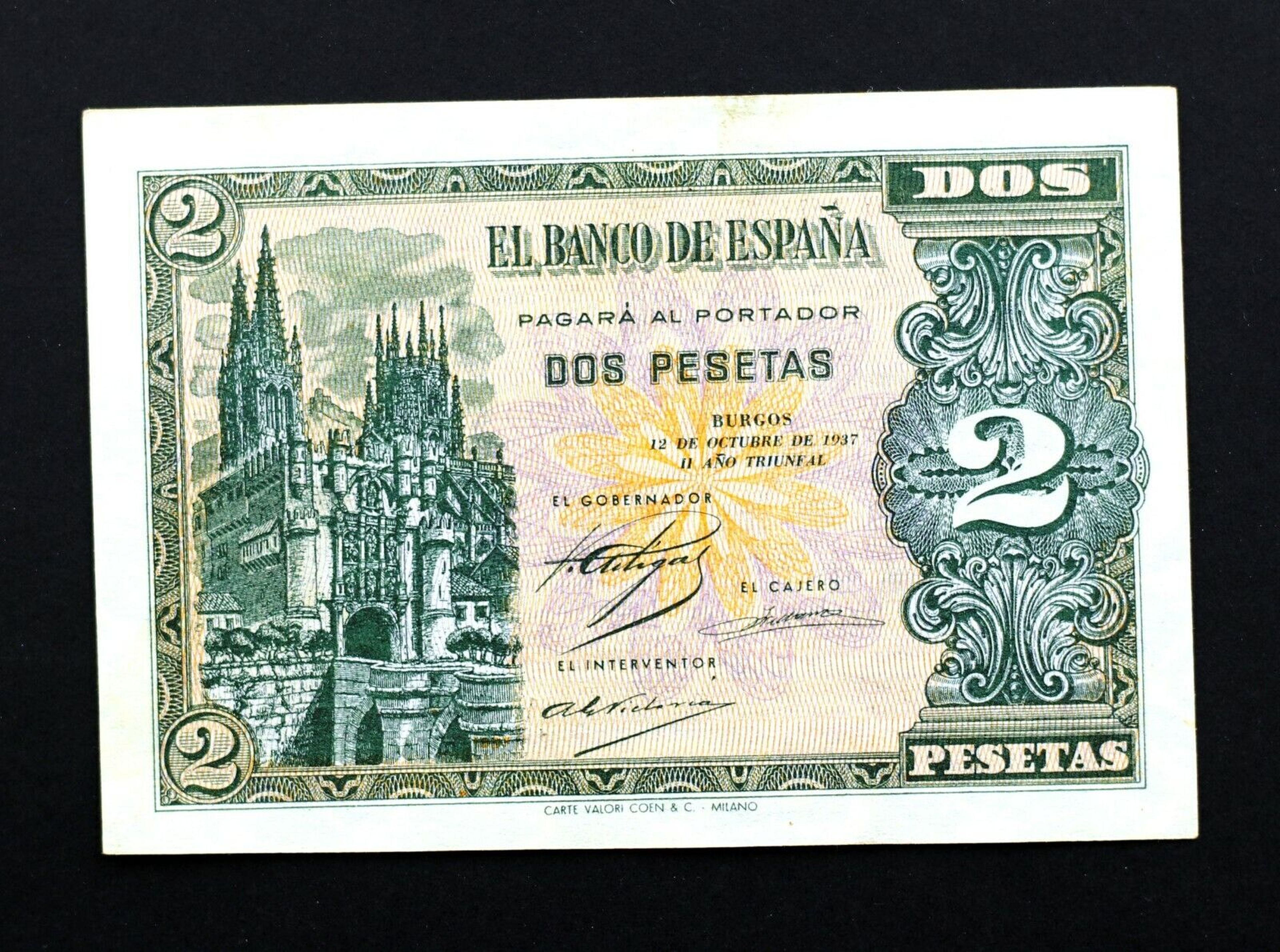 Billete de 2 pesetas