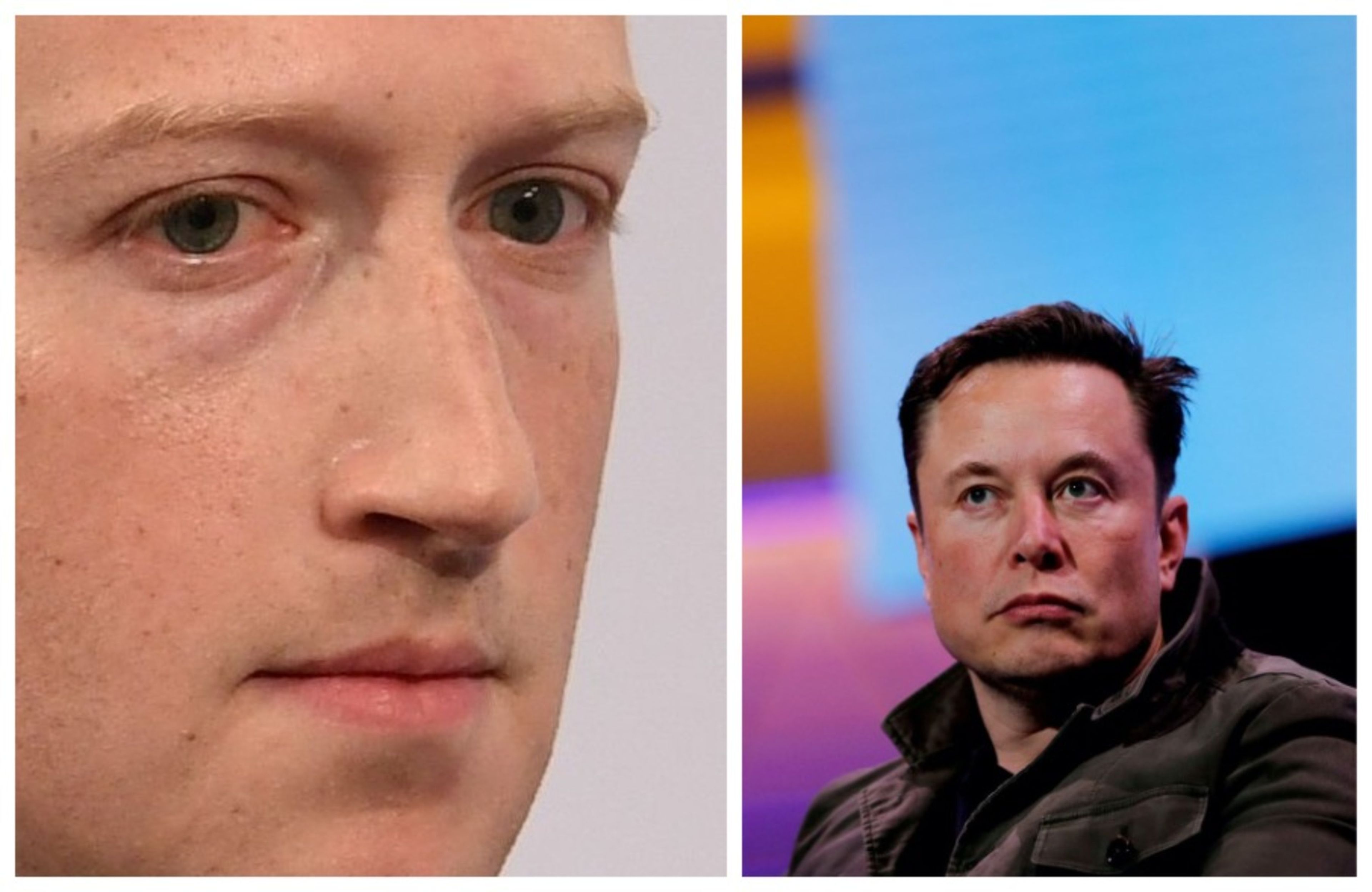 El CEO de Meta, Mark Zuckerberg (izquierda) junto al CEO de Tesla y propietario de Twitter, Elon Musk (derecha.