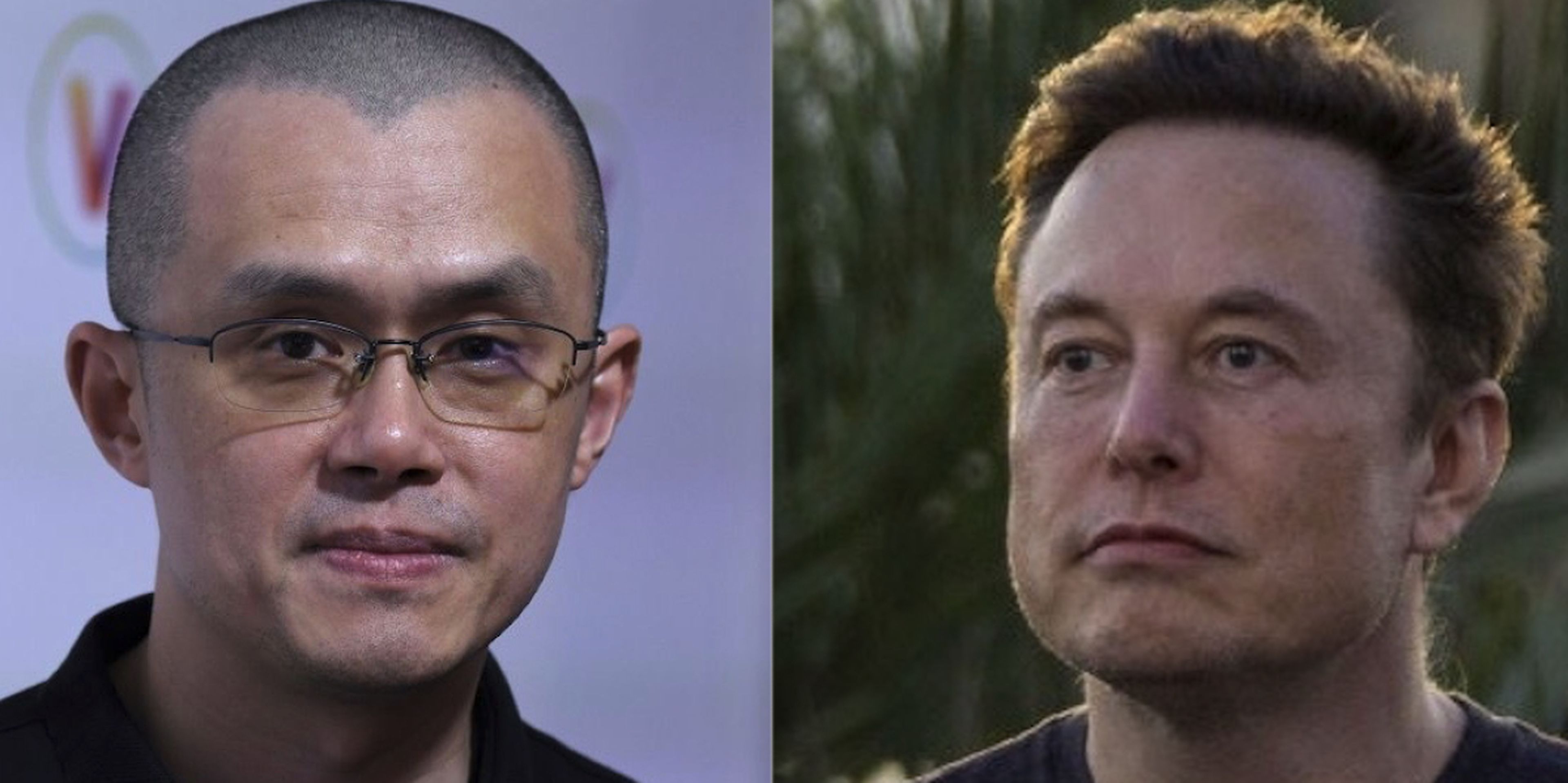 Changpeng Zhao y Elon Musk.