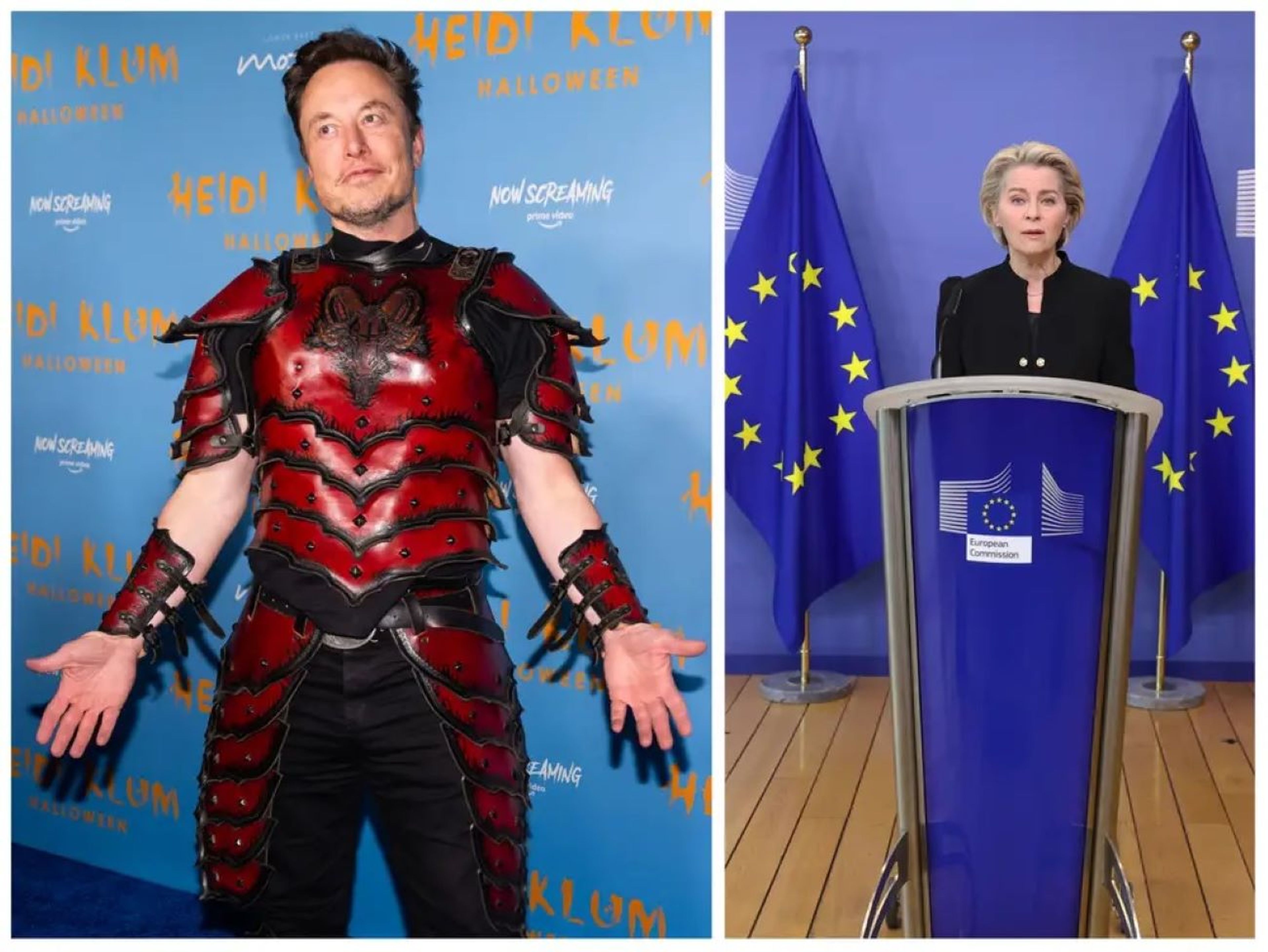 Elon Musk y la presidenta de la UE, Ursula von der Leyen.