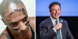 Influencer Rodrigo América con tatuaje de Elon Musk