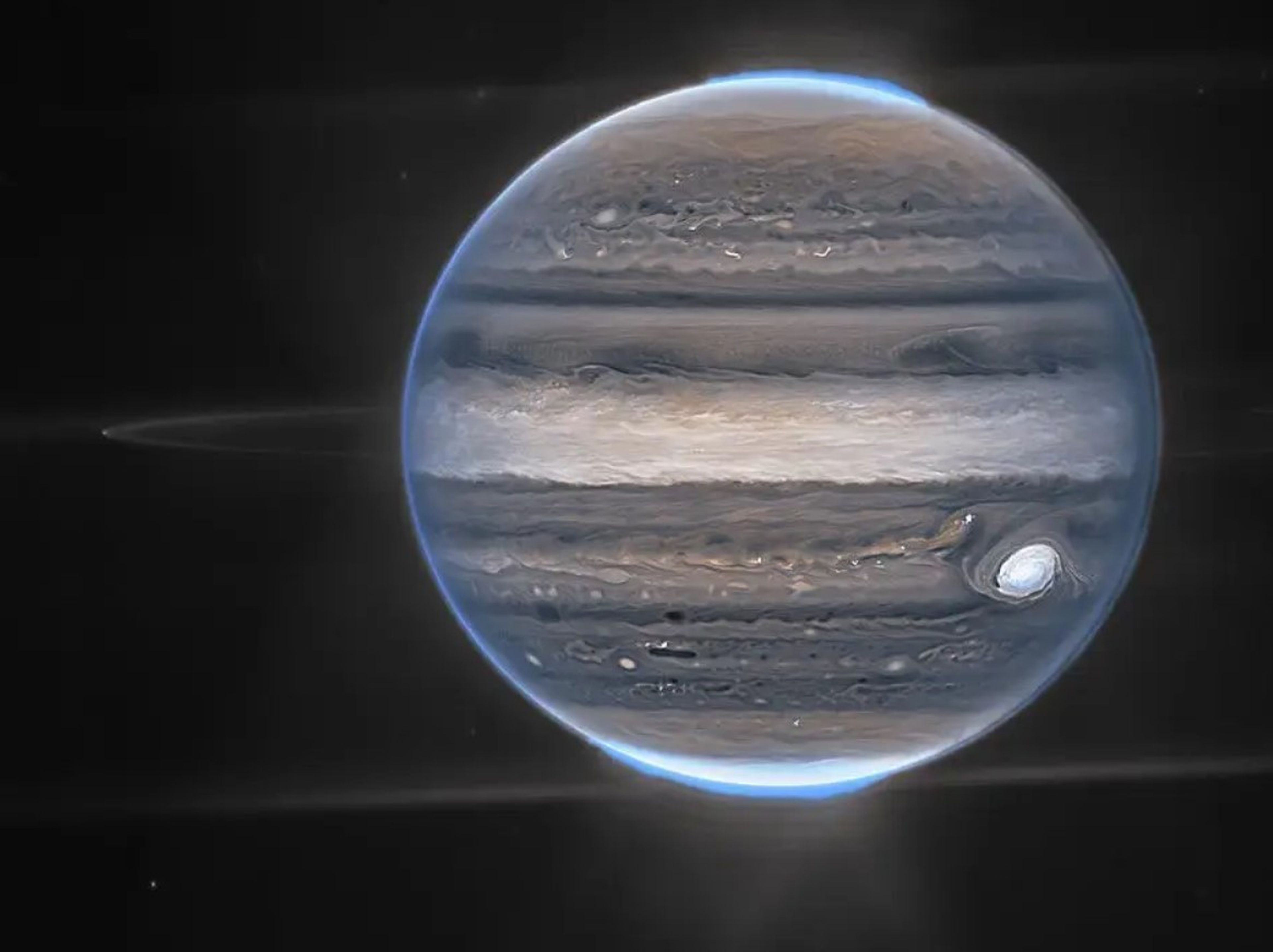 Vista amplia de Júpiter capturada por el James Webb.