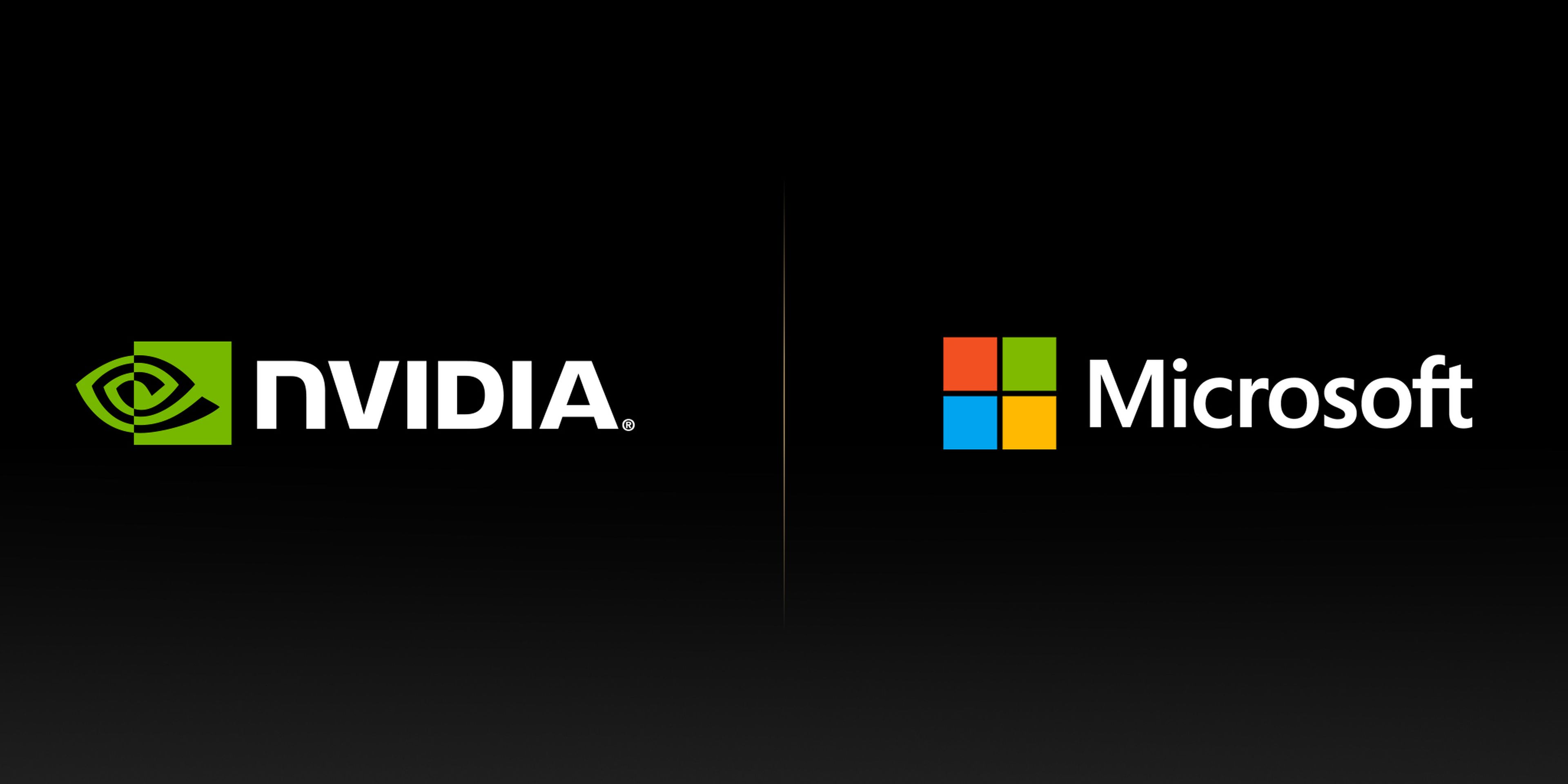 Logos de Nvidia y Microsoft