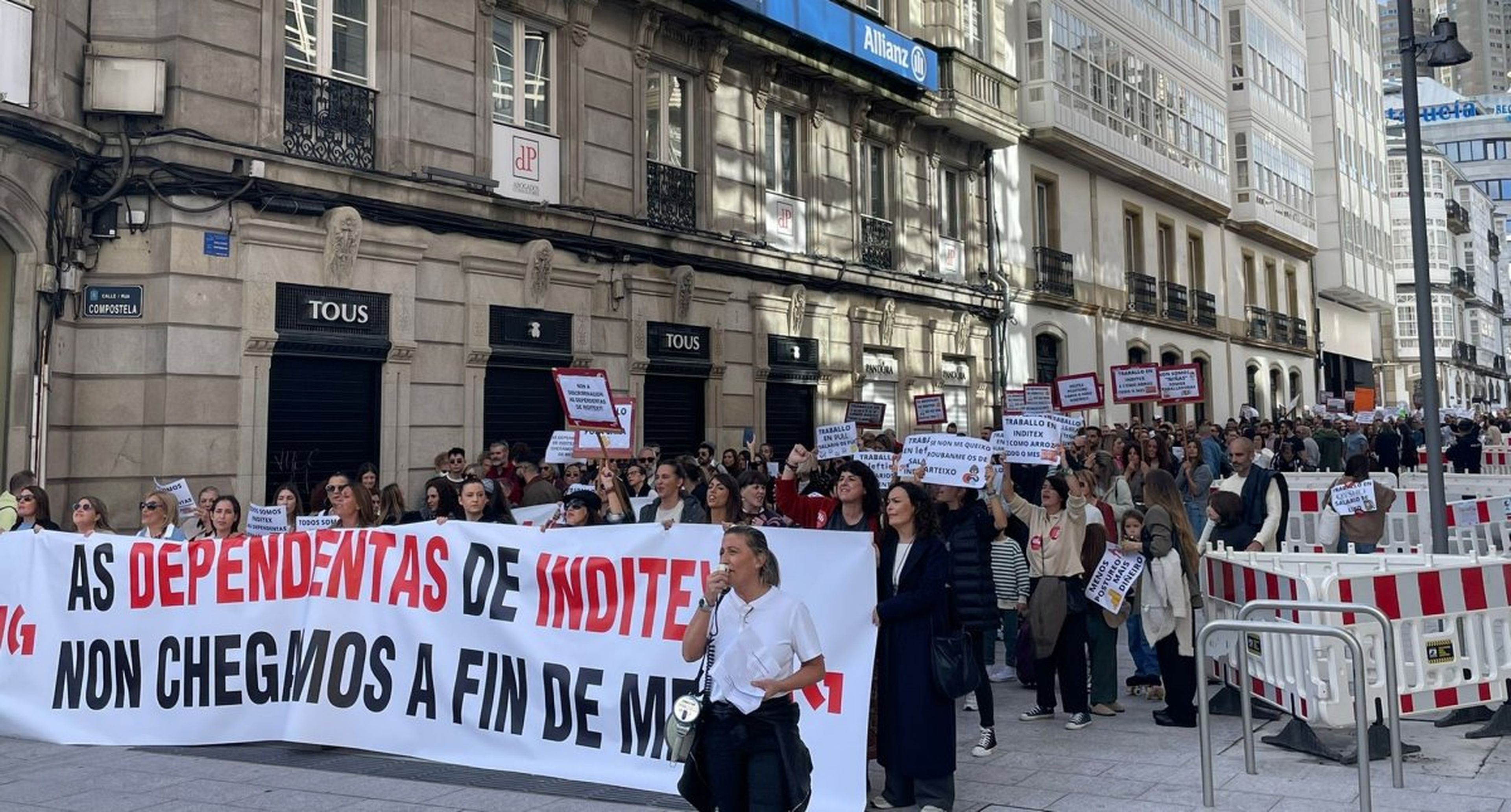 Manifestación de trabajadores de Inditex en Galicia