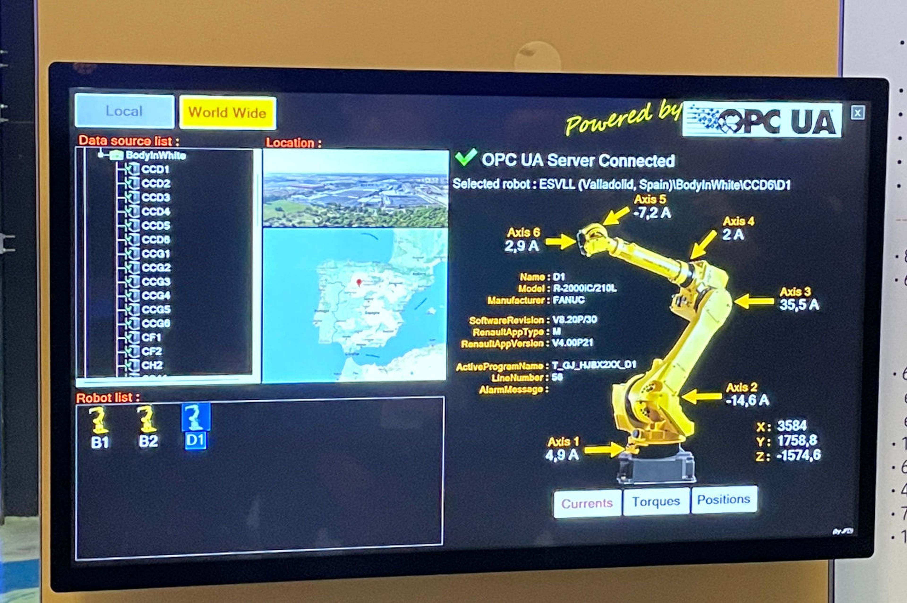 Un robot de la planta de Renault en Valladolid, conectado al plataforma IMD4.0 y del que se conocen todos sus datos