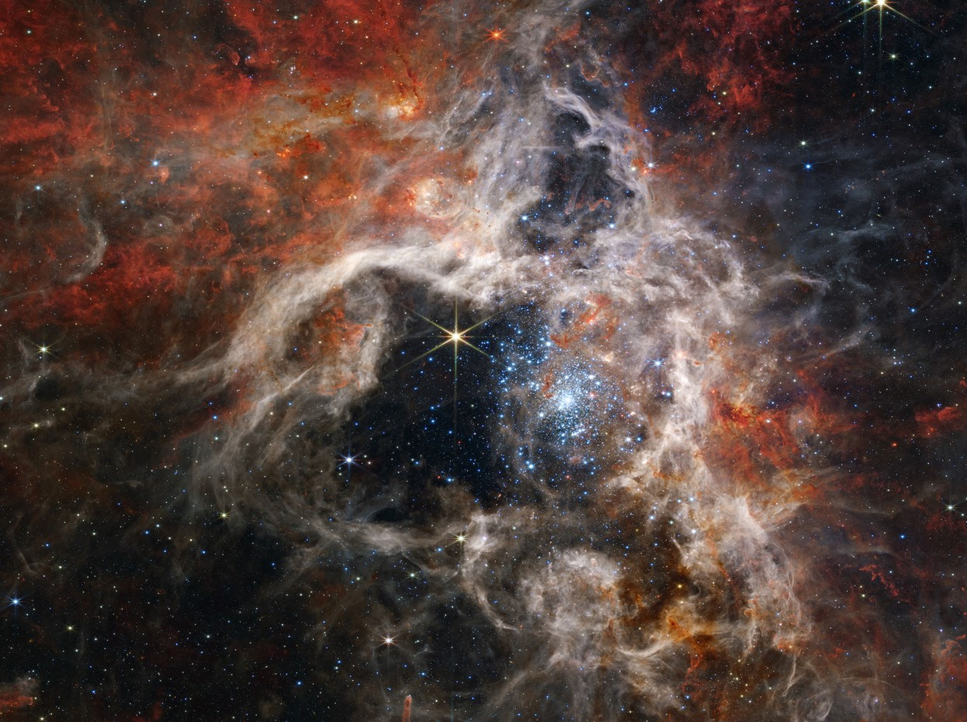 La nebulosa de la Tarántula capturada por el James Webb.