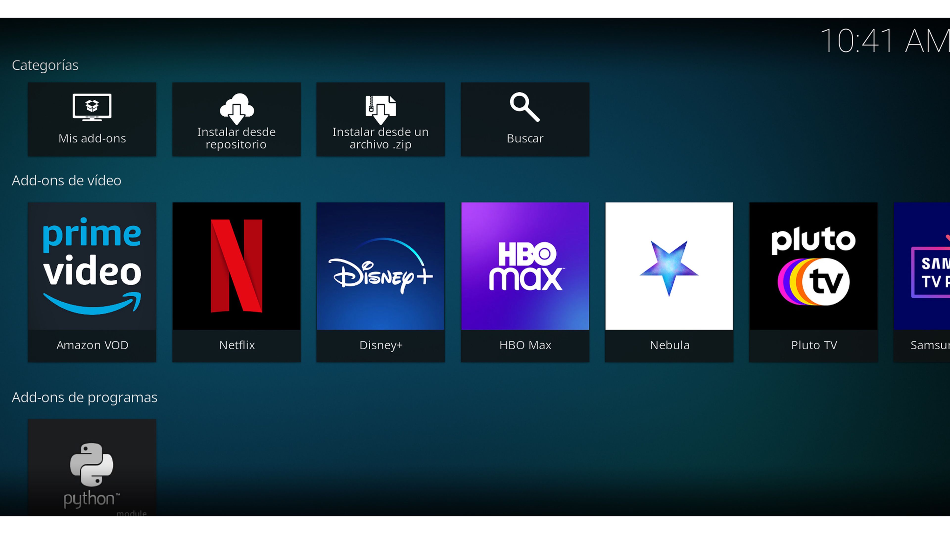 Plataformas streaming en Kodi