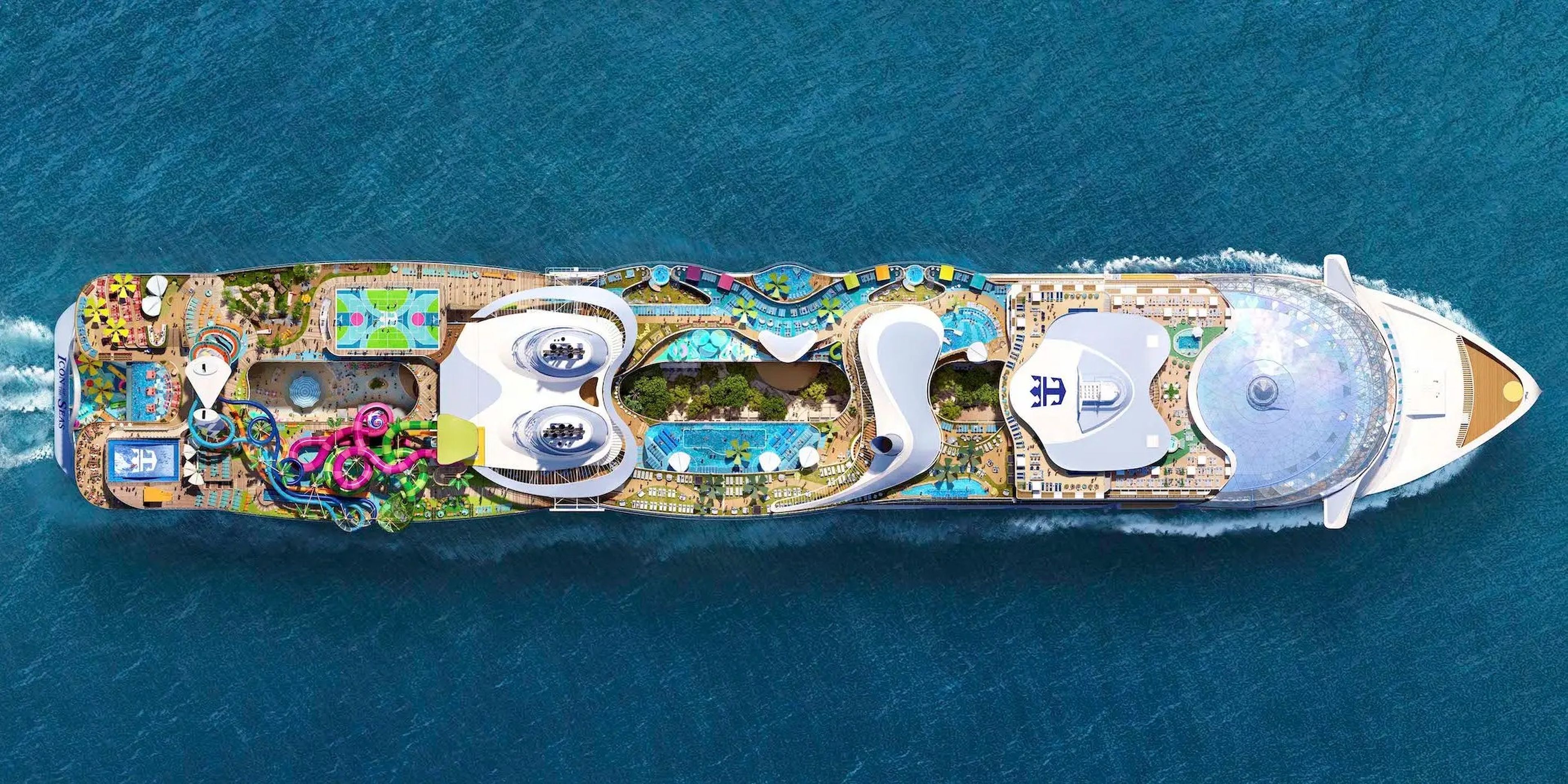 A rendering of Royal Caribbean International's Icon of the Seas cruise ship.