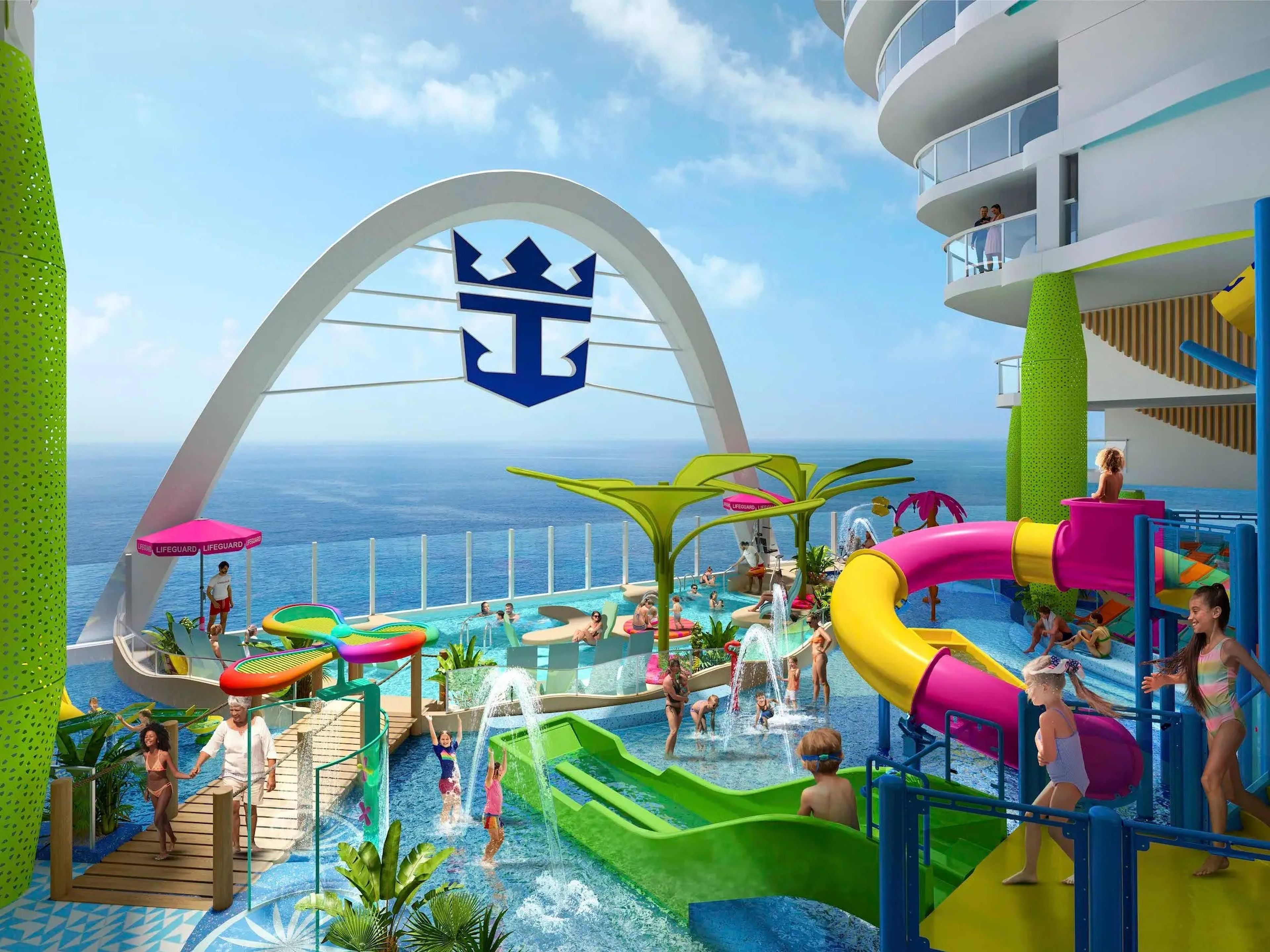 A rendering of Royal Caribbean International's Icon of the Seas cruise ship.