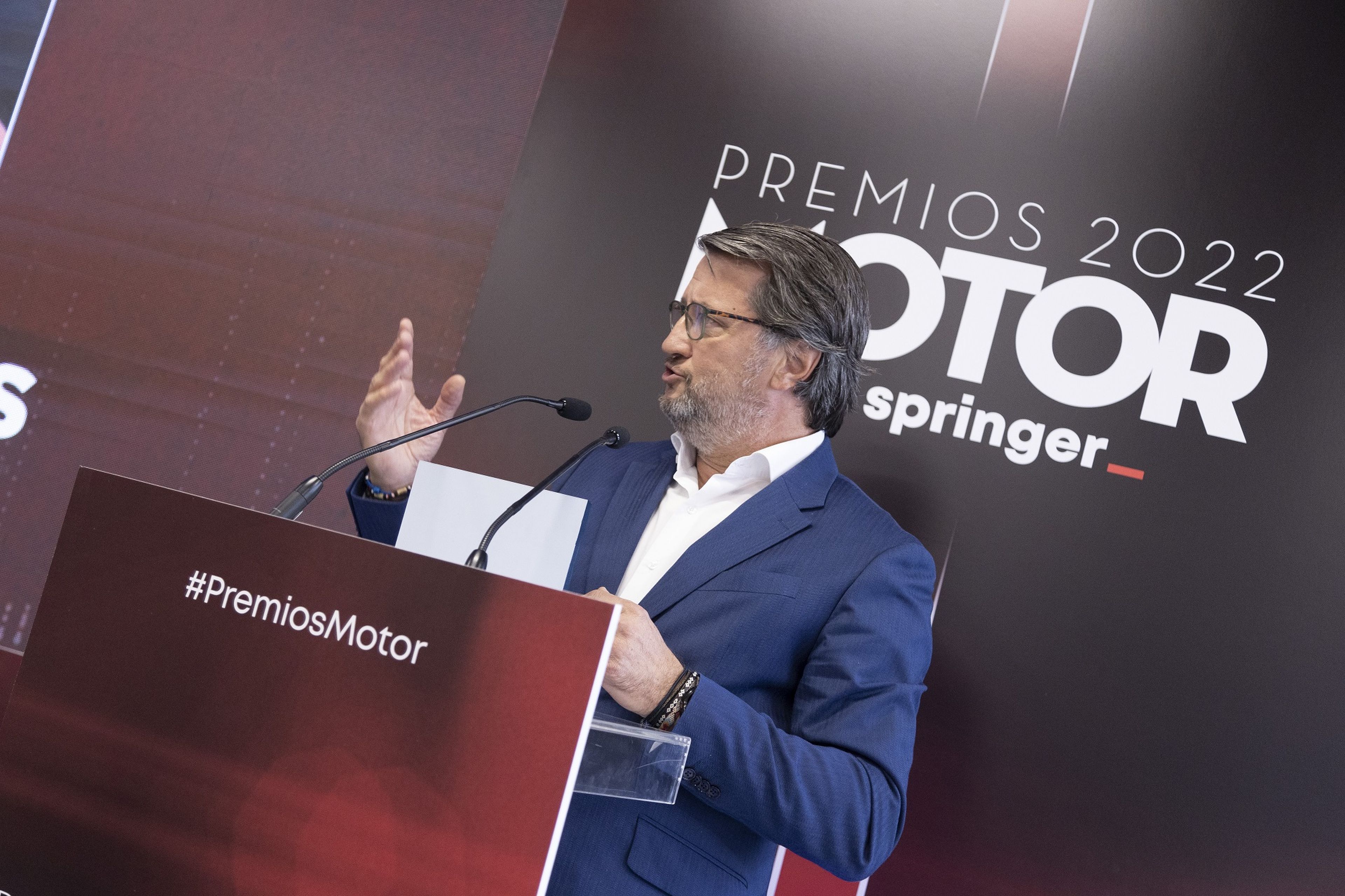 Santiago de la Rocha, jefe de Prensa de Hyundai España, durante el discurso al recoger el premio Better Capitalism.