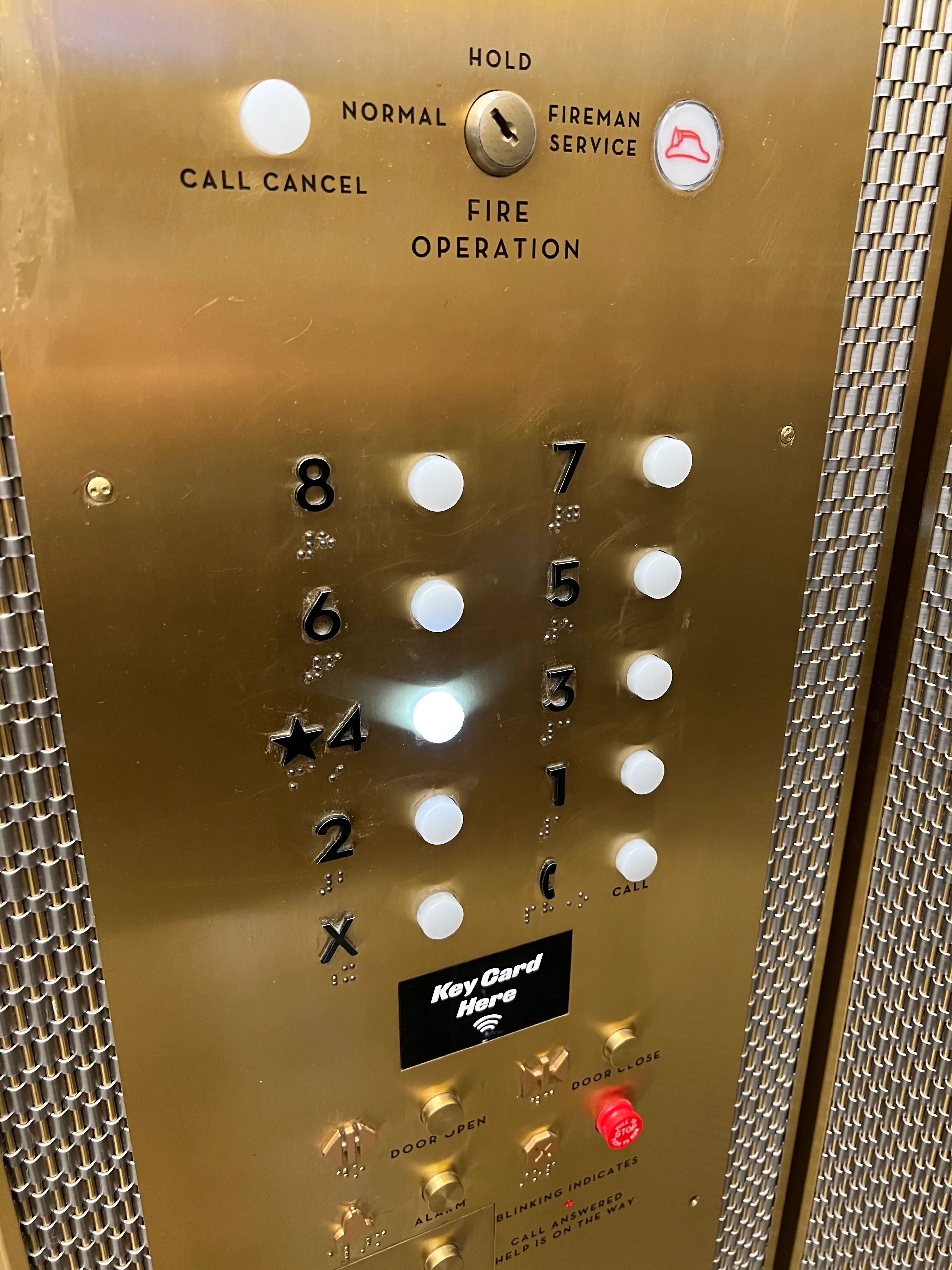TWA HOTEL elevator buttons