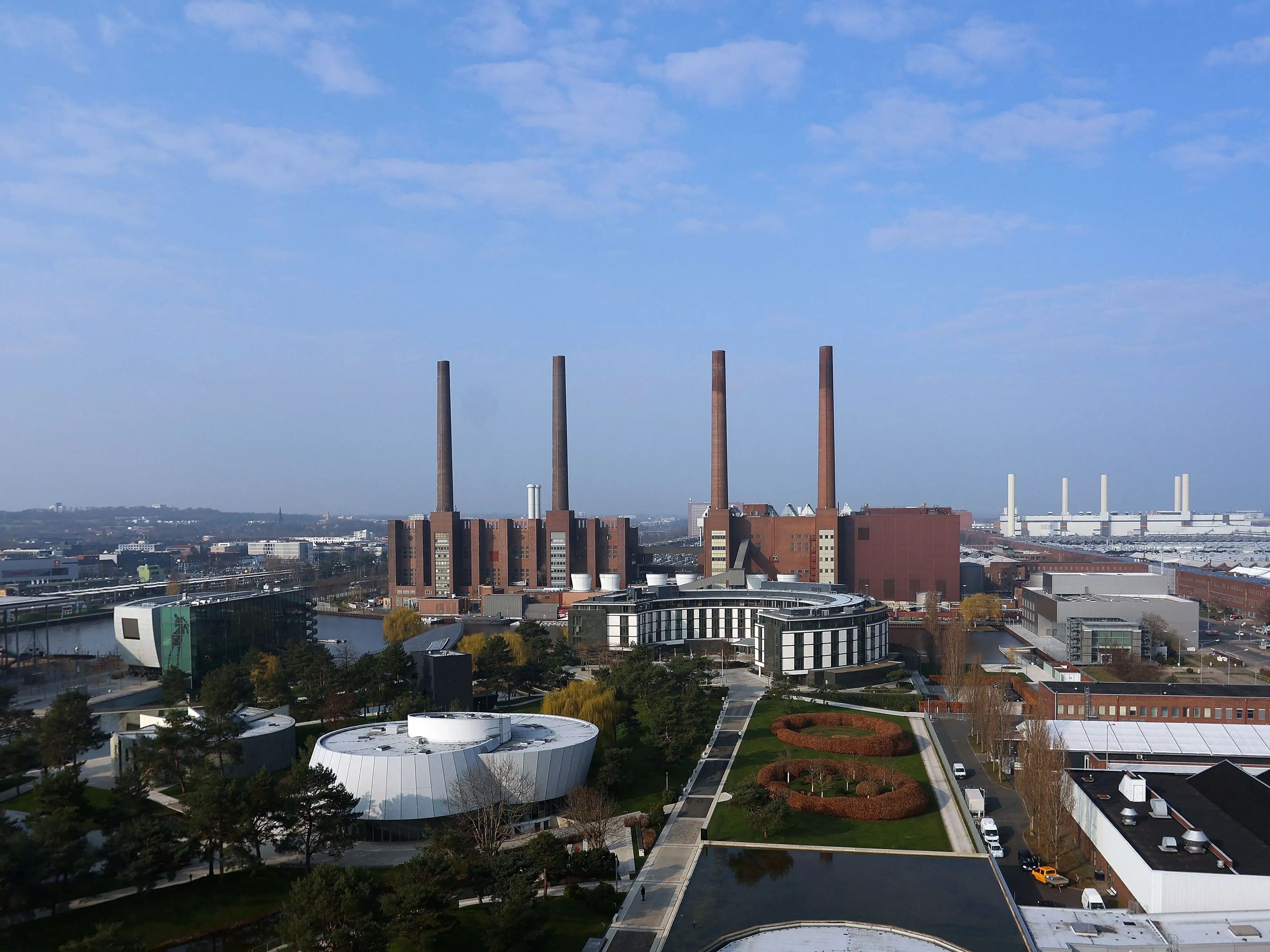 Volkswagen headquarters in Wolfsburg, northern Germany on March 26, 2021.