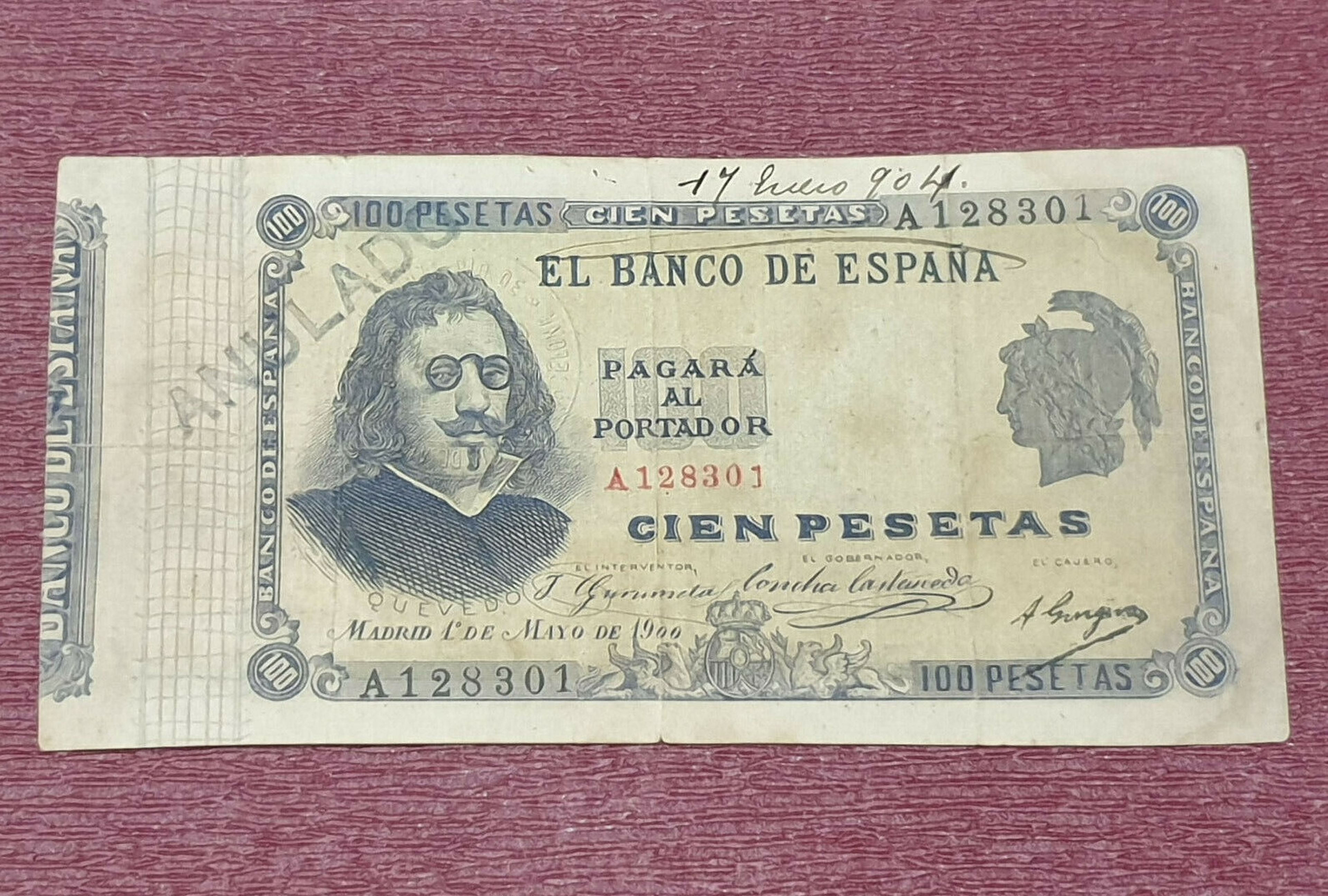 100 pesetas de Quevedo