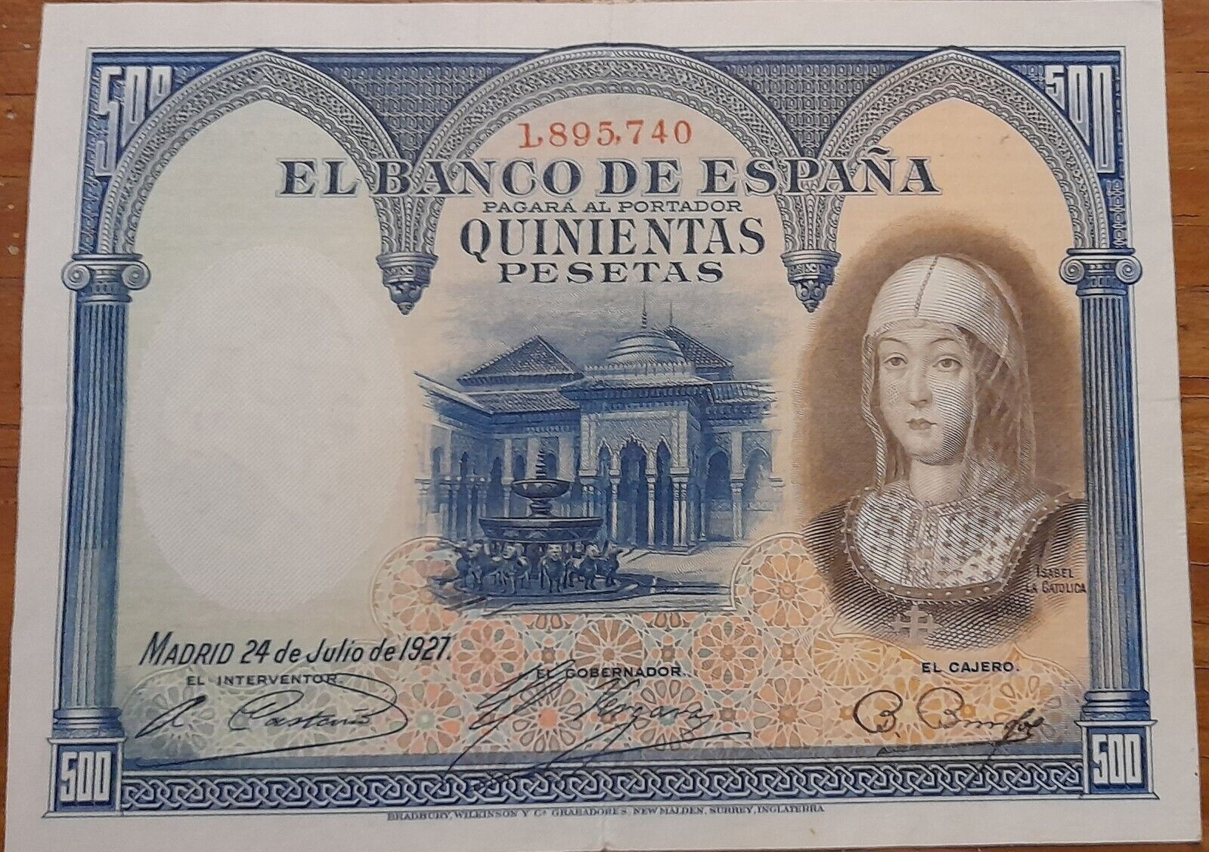 500 pesetas de 1927