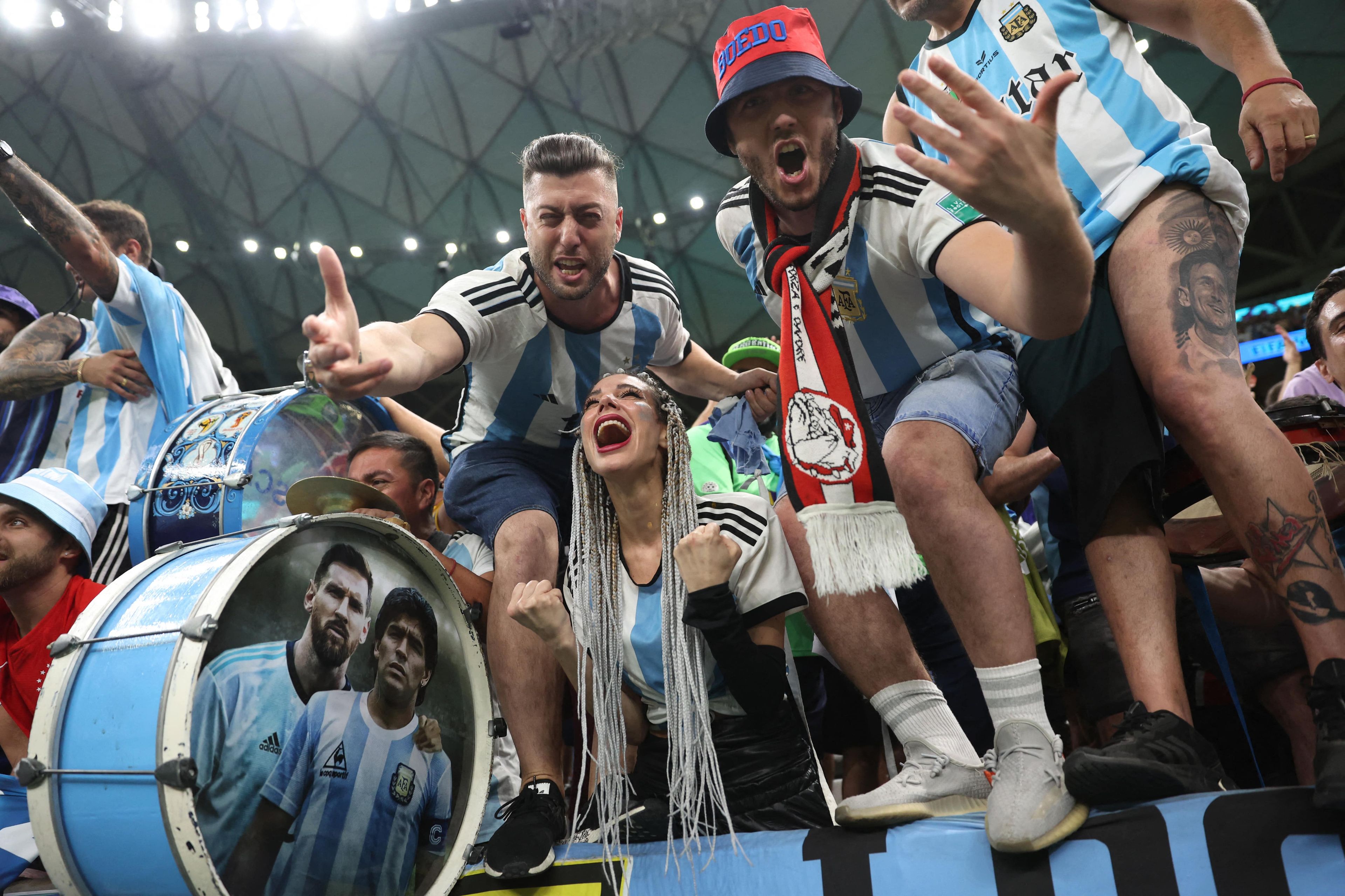 Aficionados argentinos en el Mundial de Catar 2022