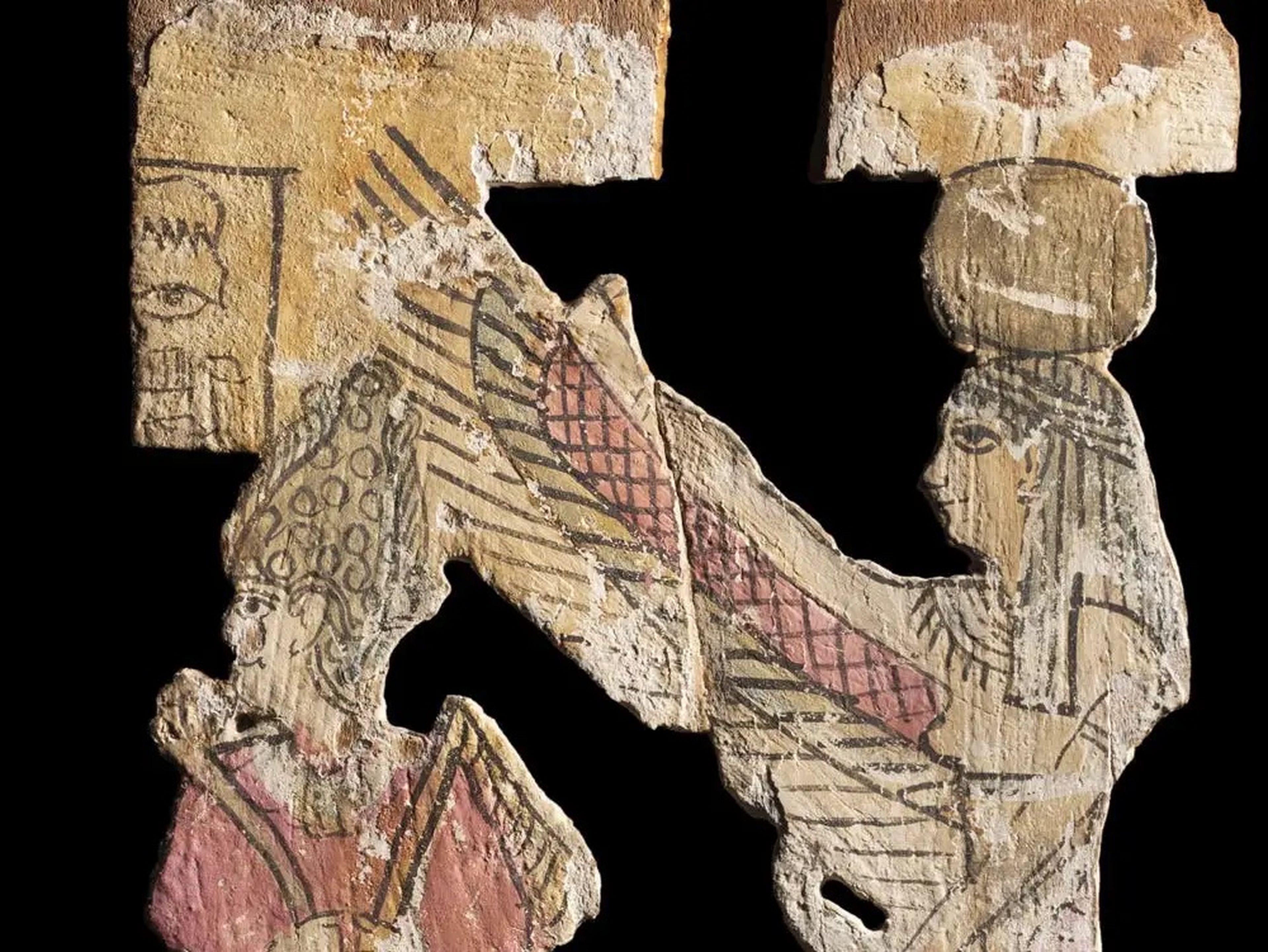 Un antiguo dibujo de Osiris e Isis.