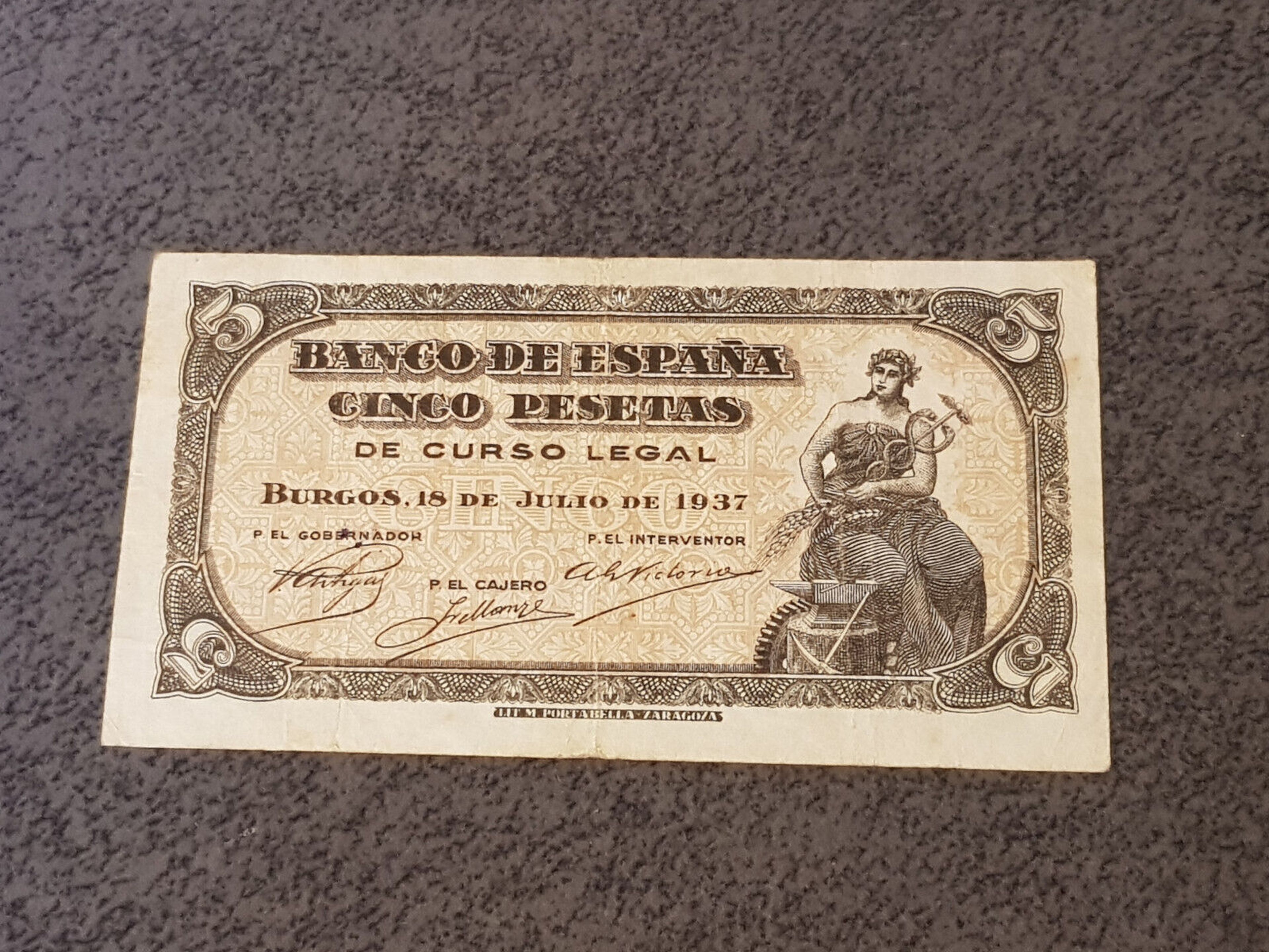 Billete de 5 pesetas