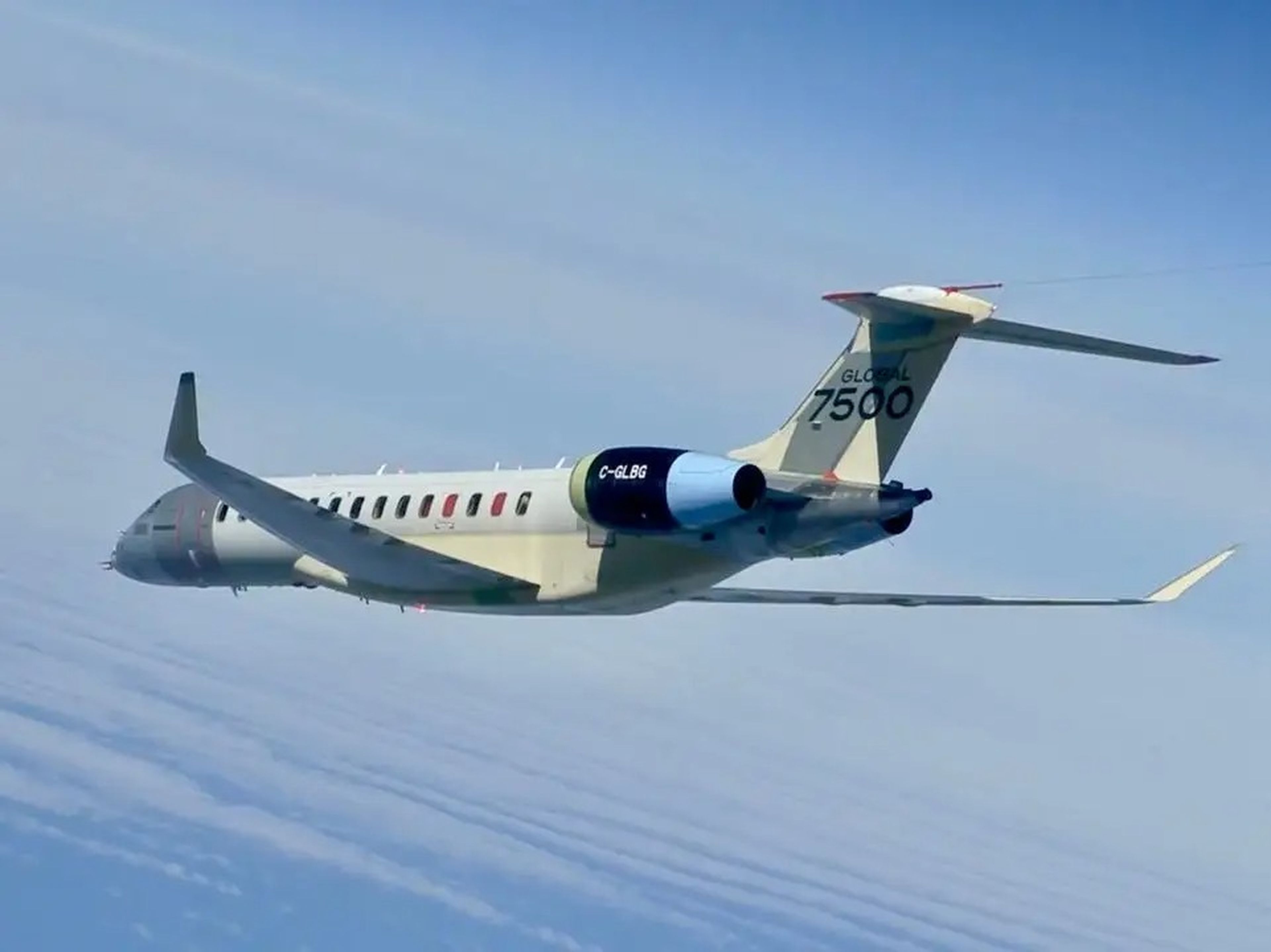 Avión de demostración Bombardier Global 7500. 