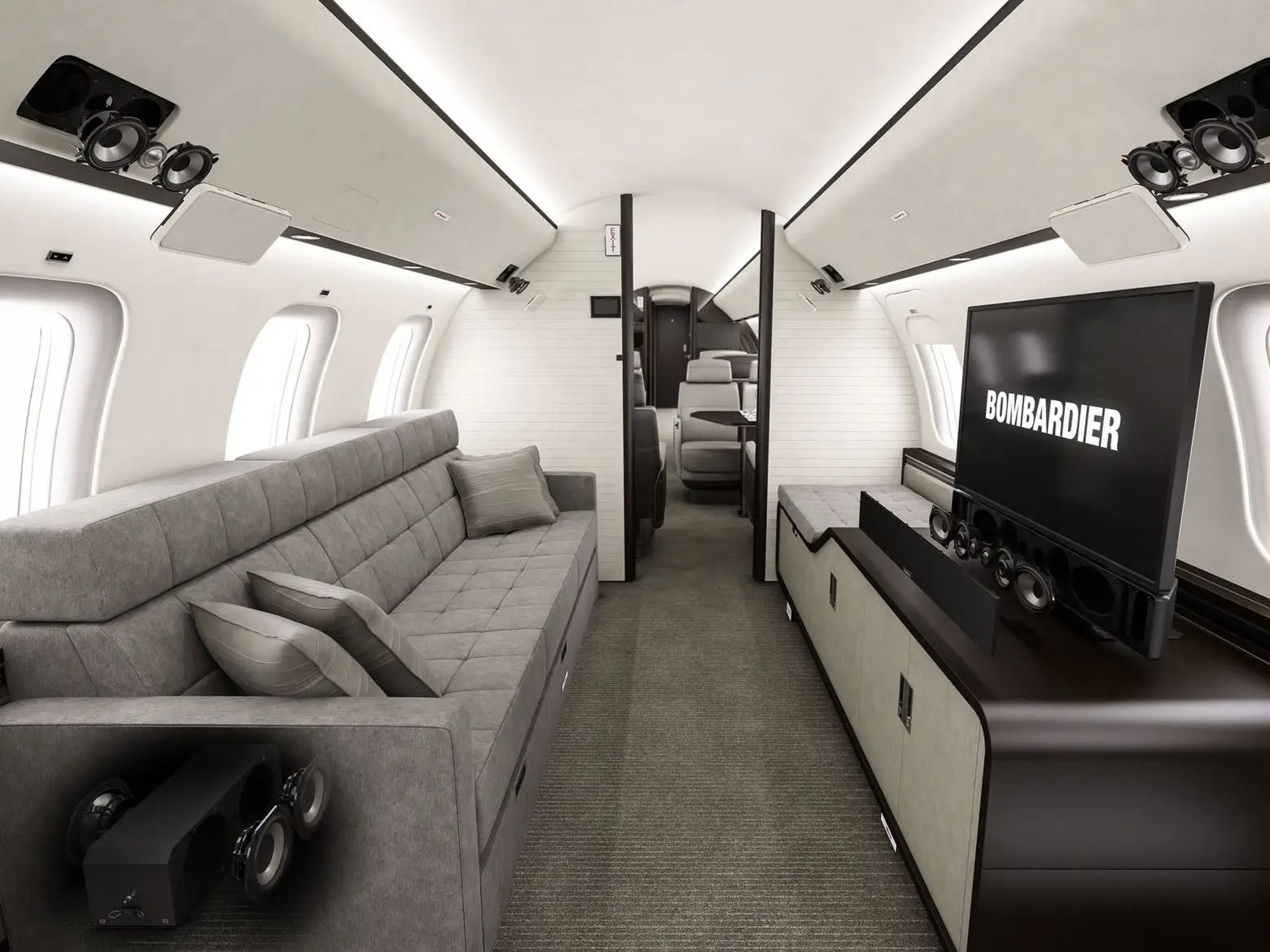 Representación de la cabina del Global 8000 de Bombardier. 