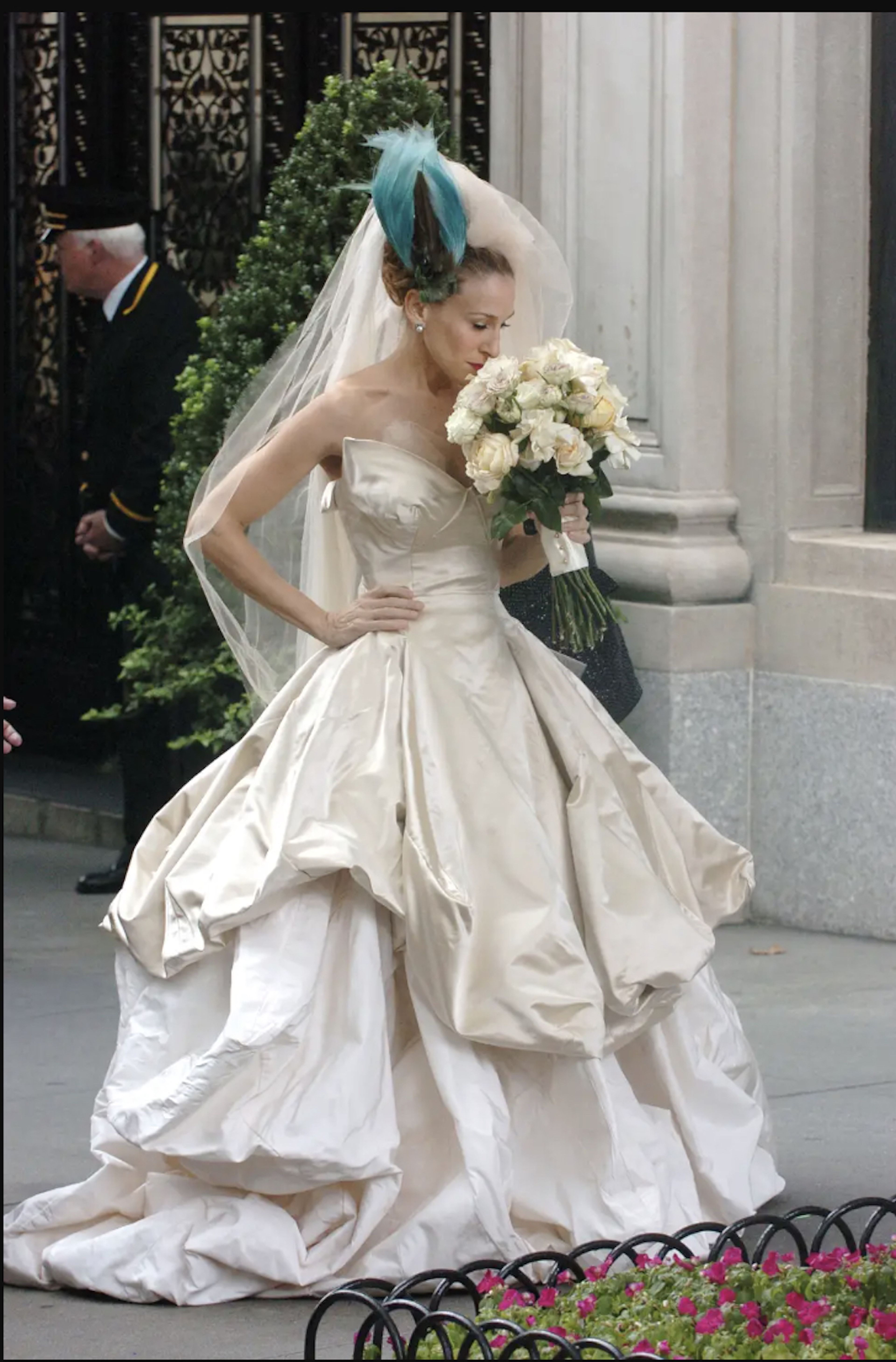 Carrie Bradshaw (interpretado por Sarah Jessica Parker) en el día de su boda