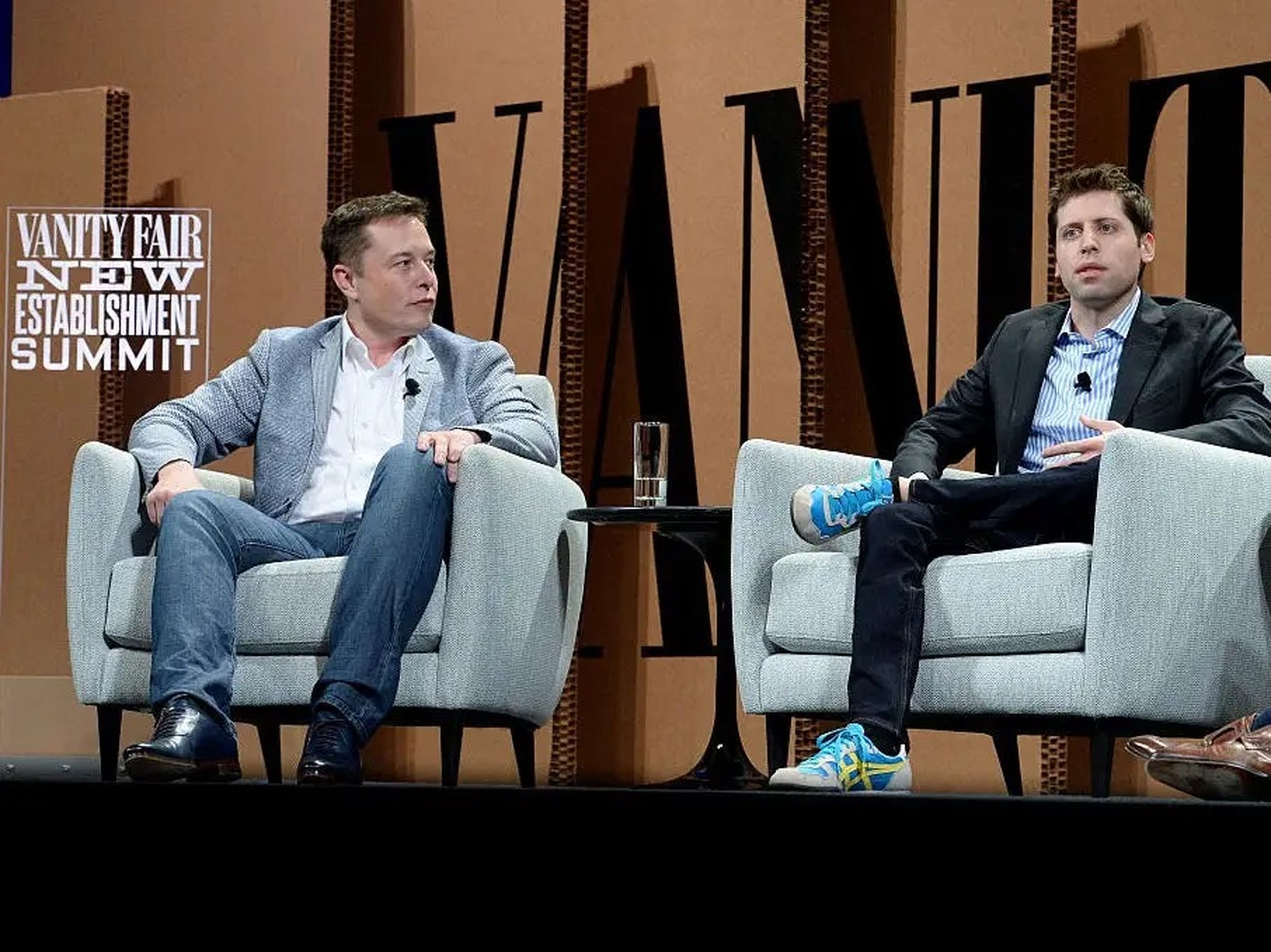 Elon Musk y el presidente de Y Combinator, Sam Altman.