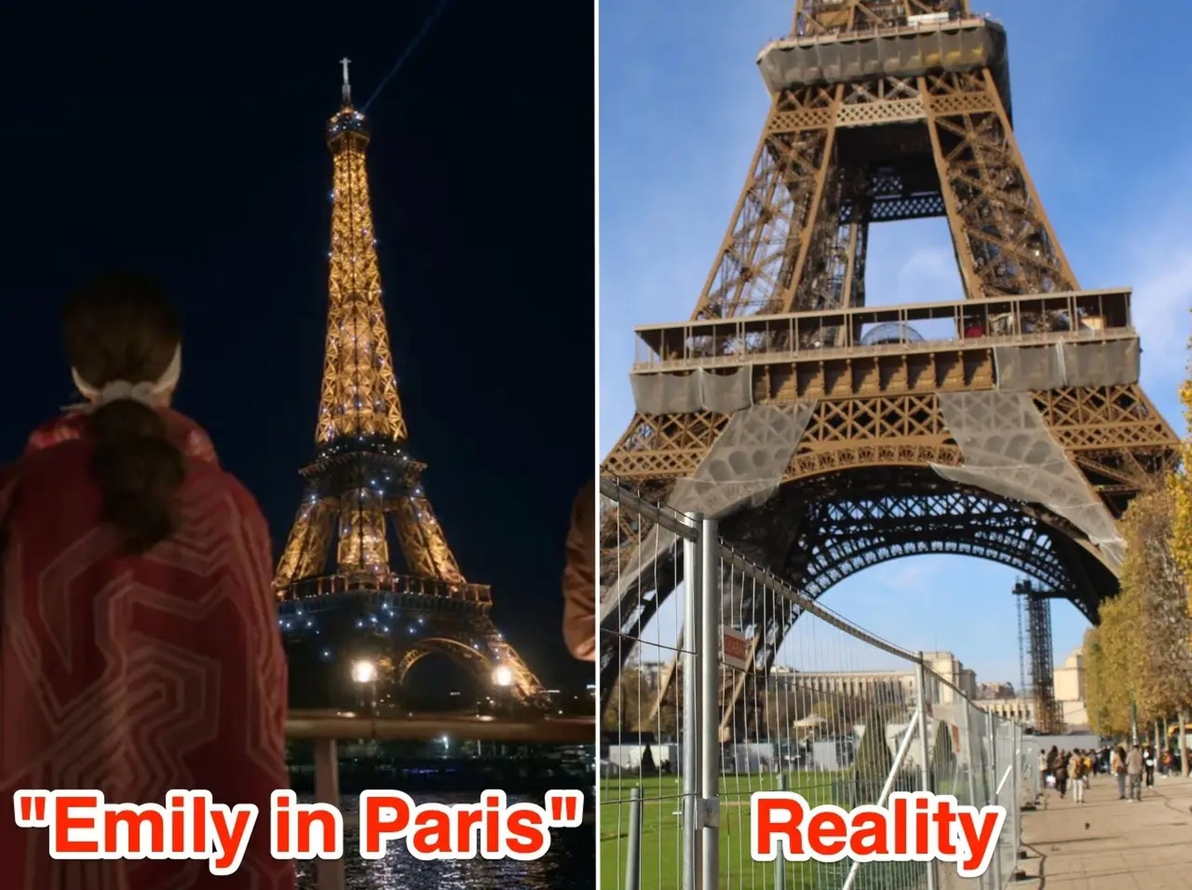 Comparativa de la torre Eiffel.