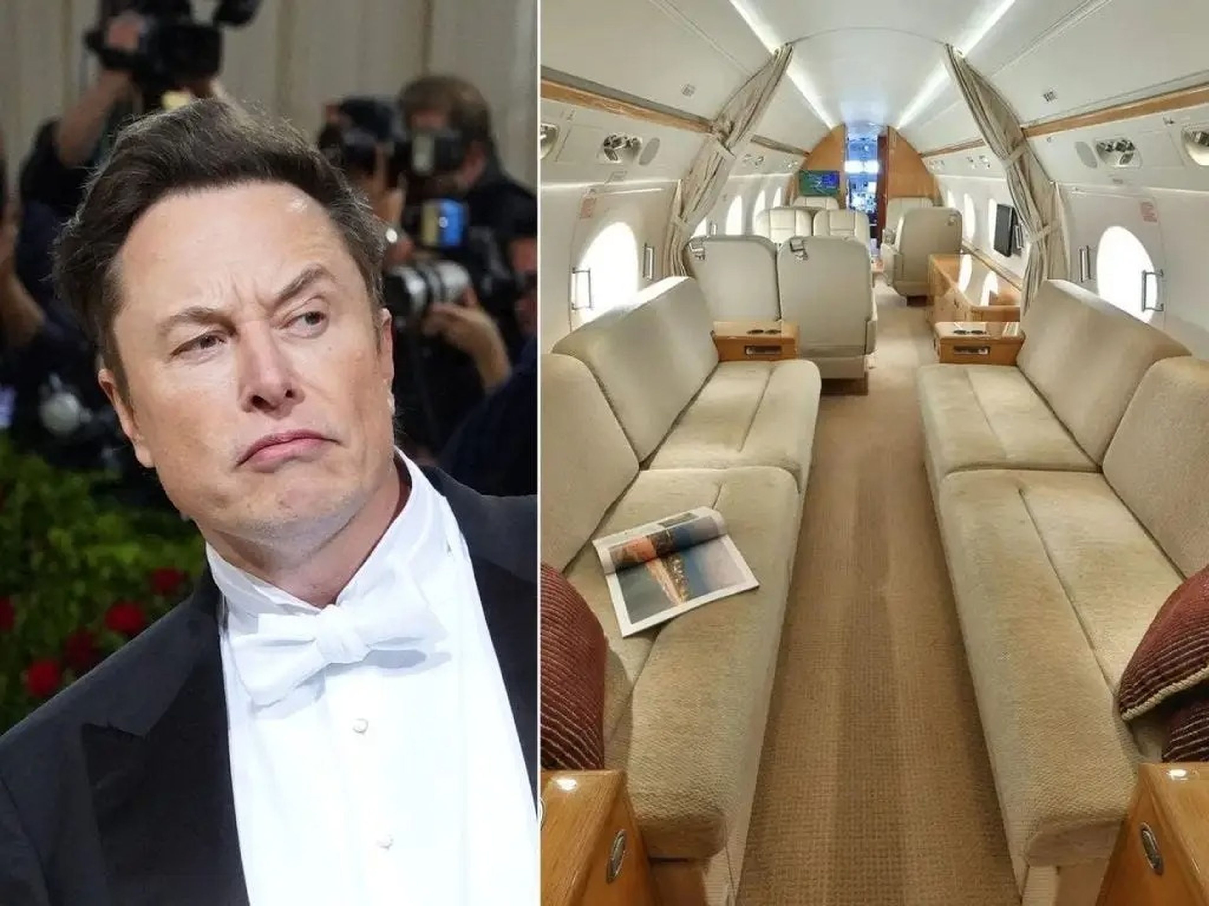 Elon Musk and a Gulfstream G550.