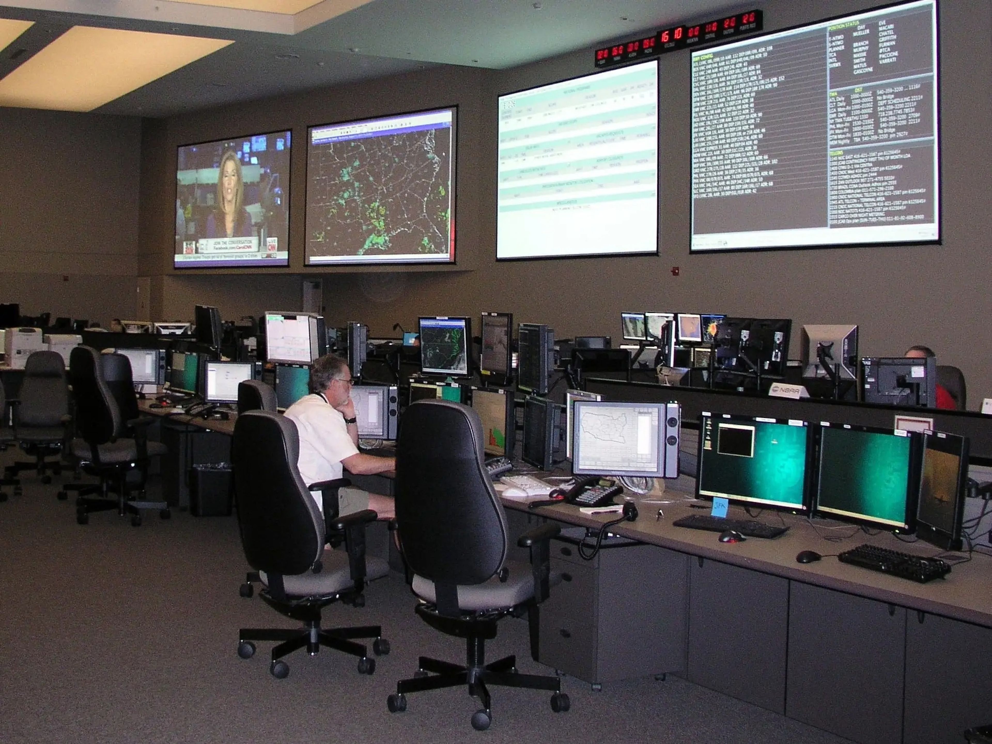 El Centro de Mando del Sistema de Control del Tráfico Aéreo (ATCSCC, por sus siglas en inglés) de la FAA.