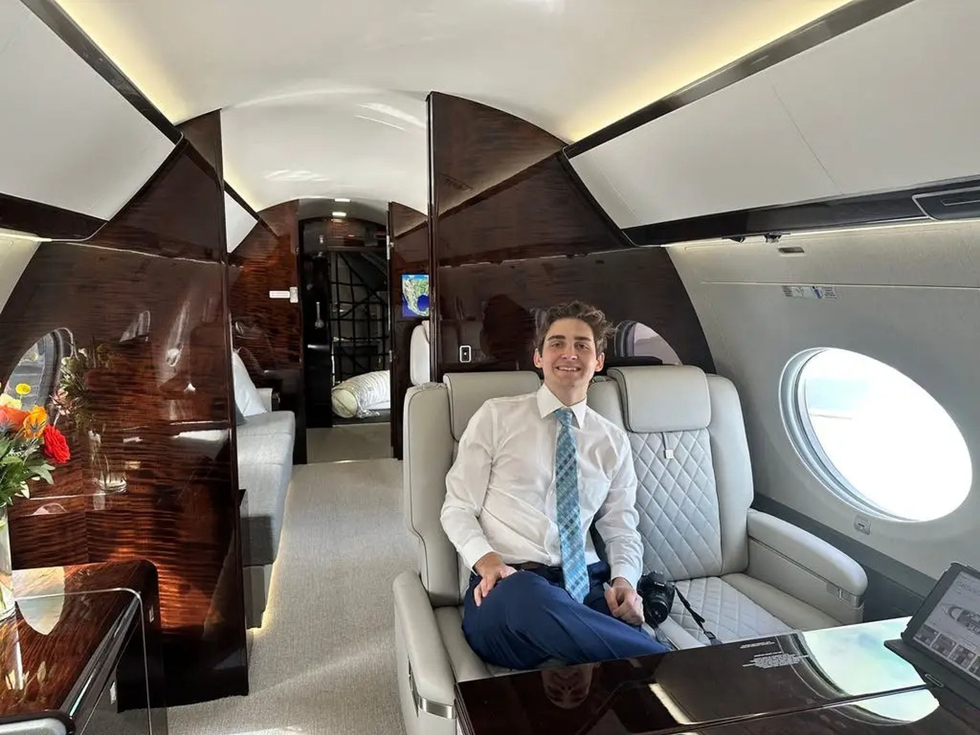 Jack Sweeney on a private jet.
