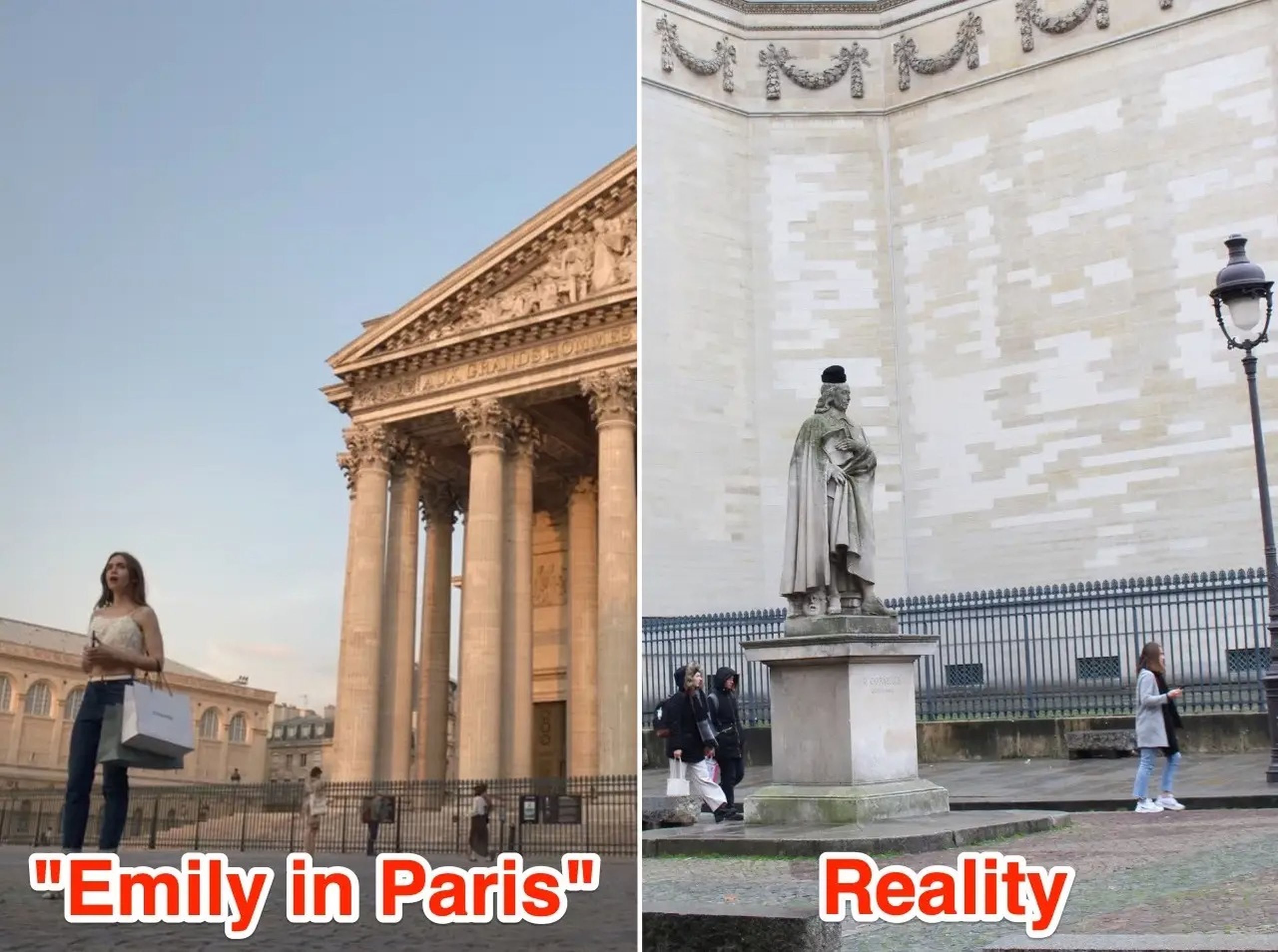 El Panteón de París en la serie y en la realidad.