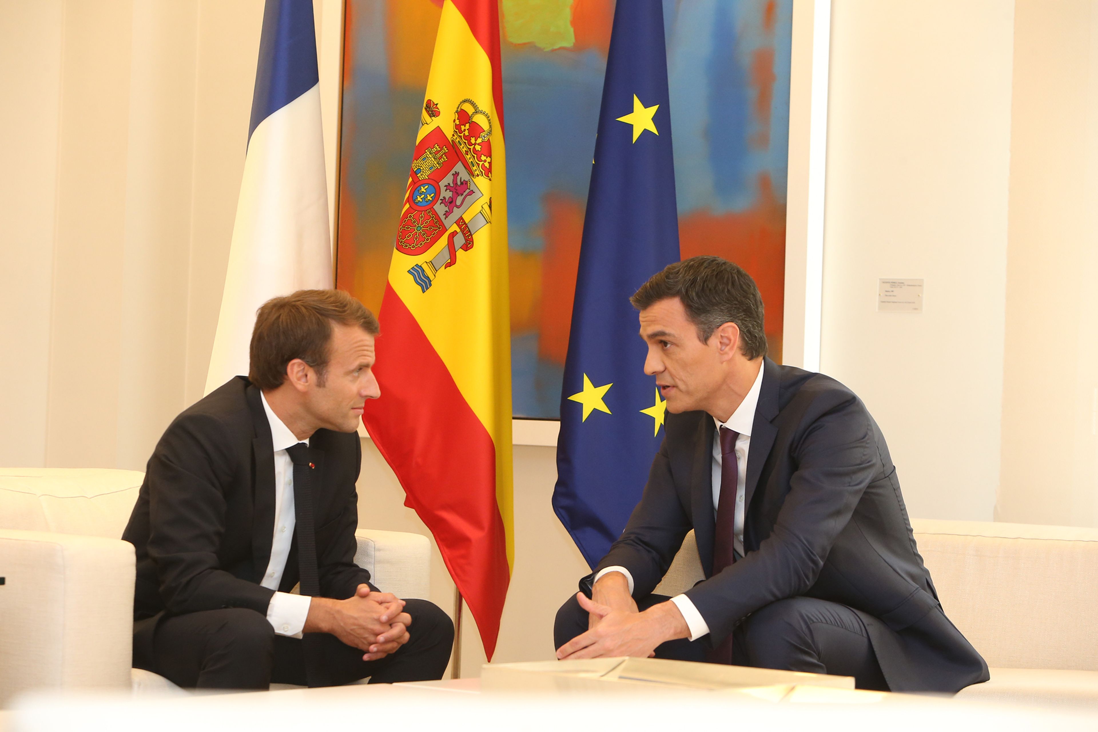 El presidente de Francia, Emmanuel Macron, y el de España, Pedro Sánchez.