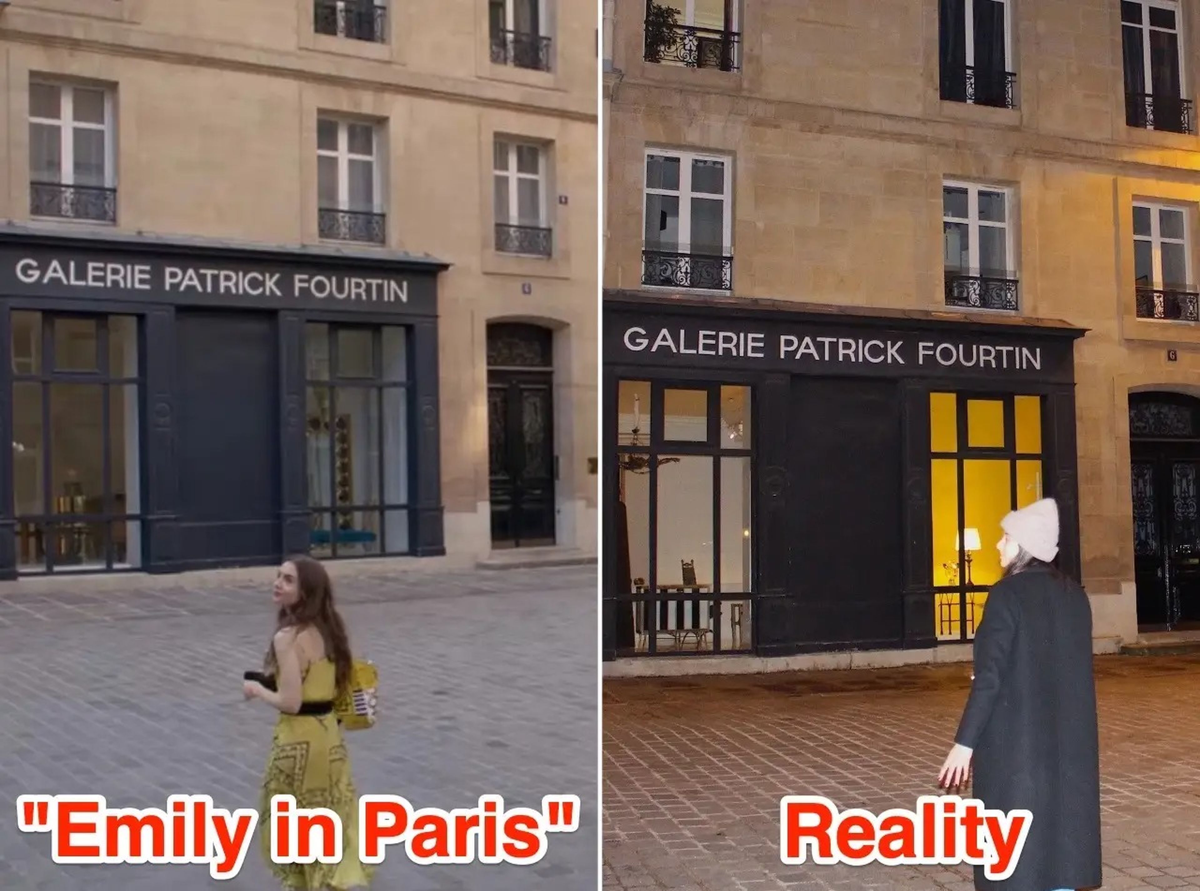 The Savoir offices in "Emily in Paris" (L) and in reality (R).
