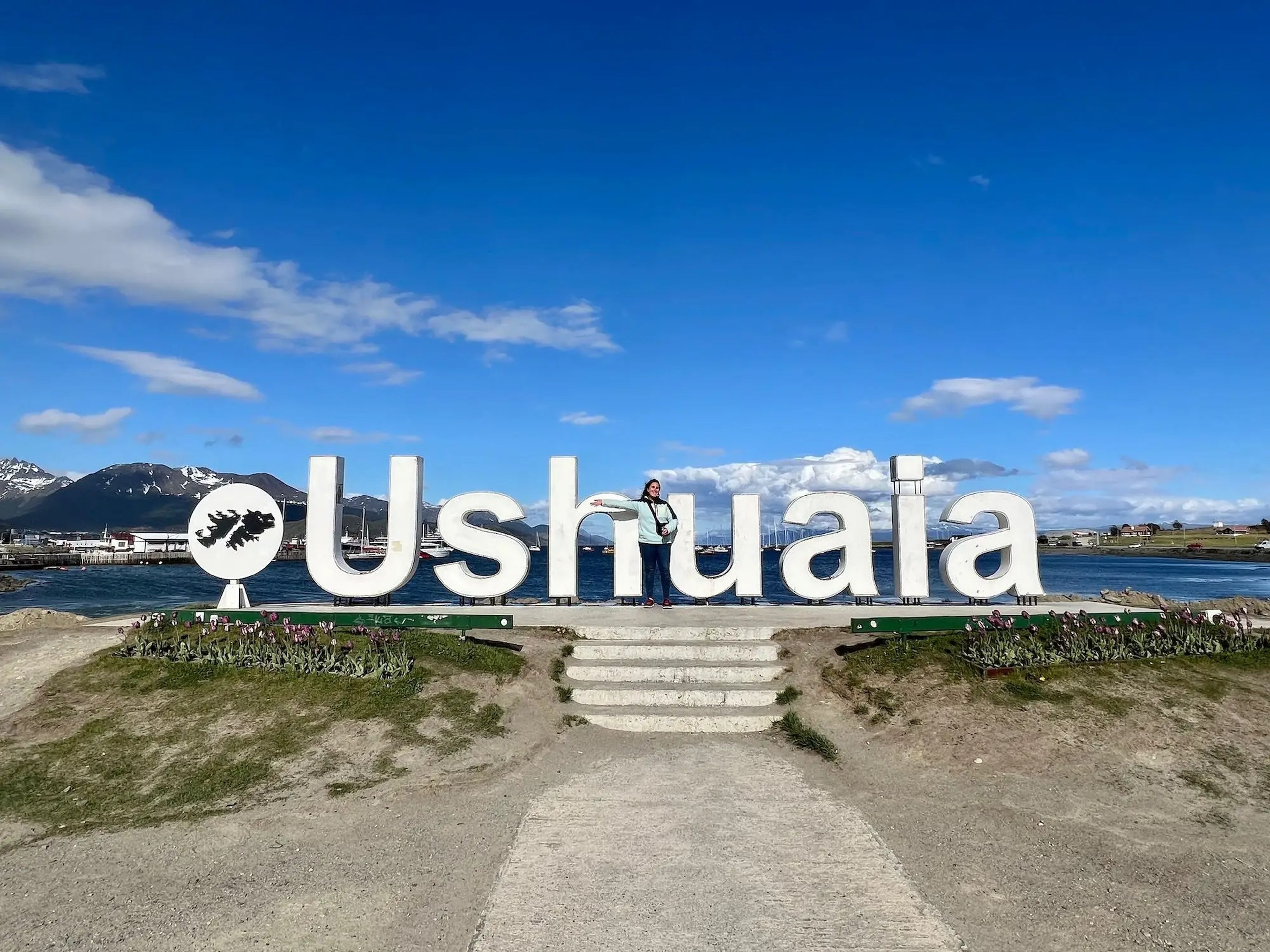El cartel de Ushuaia en Argentina.