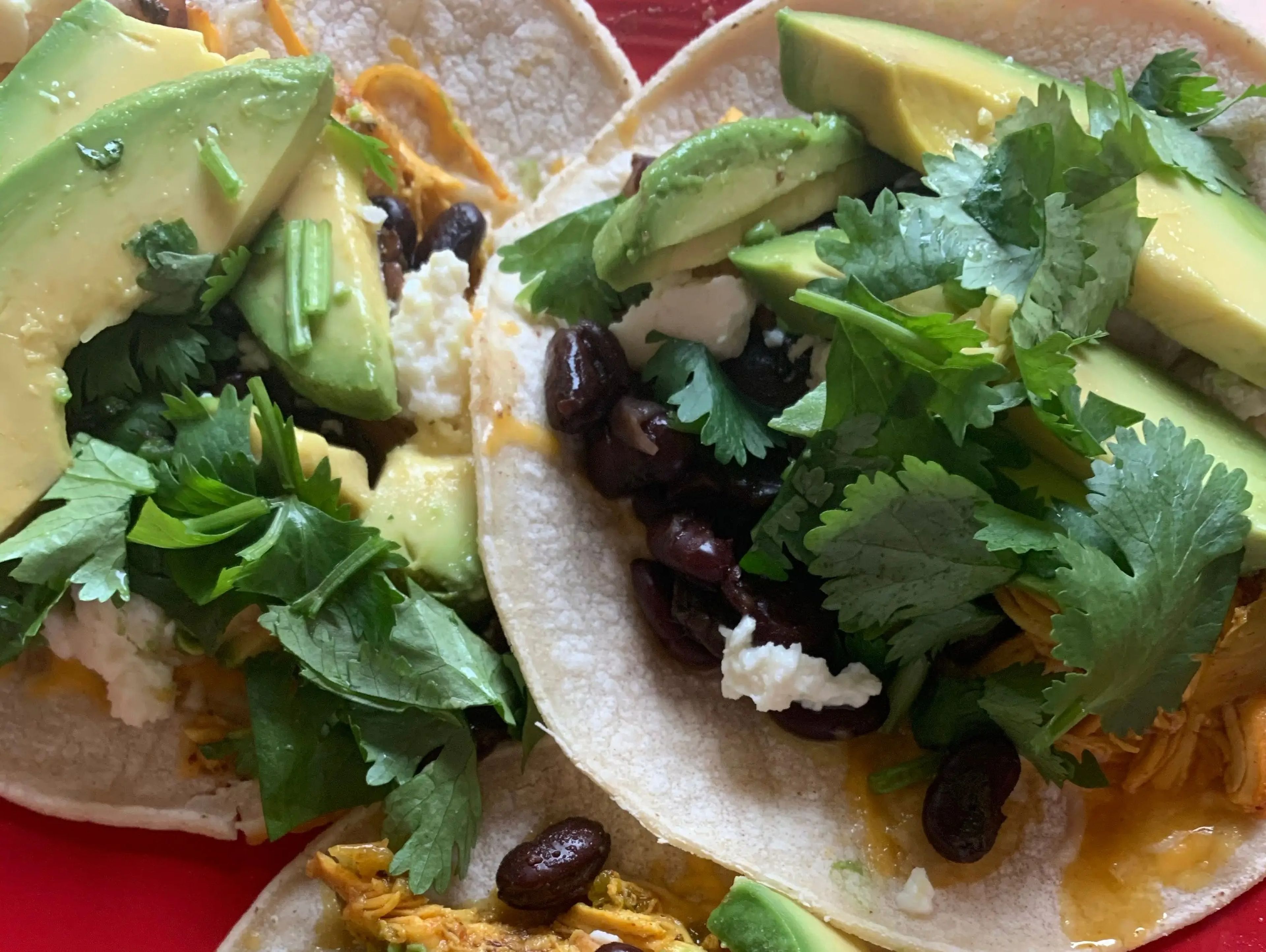 tacos with black beans and avocado