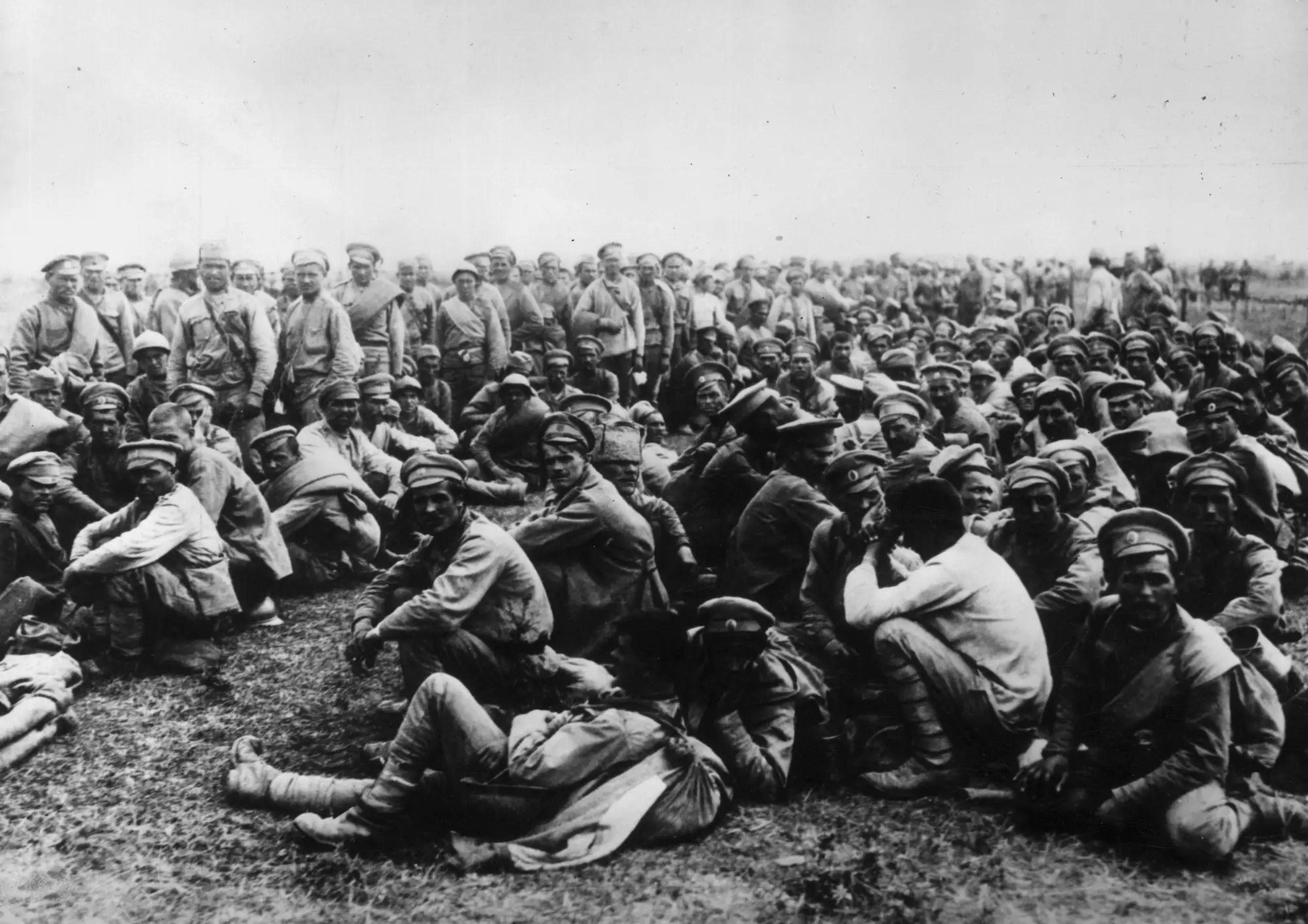 Soldados rusos capturados tras la derrota en Tannenberg, en la actual Polonia, el 30 de agosto de 1914.
