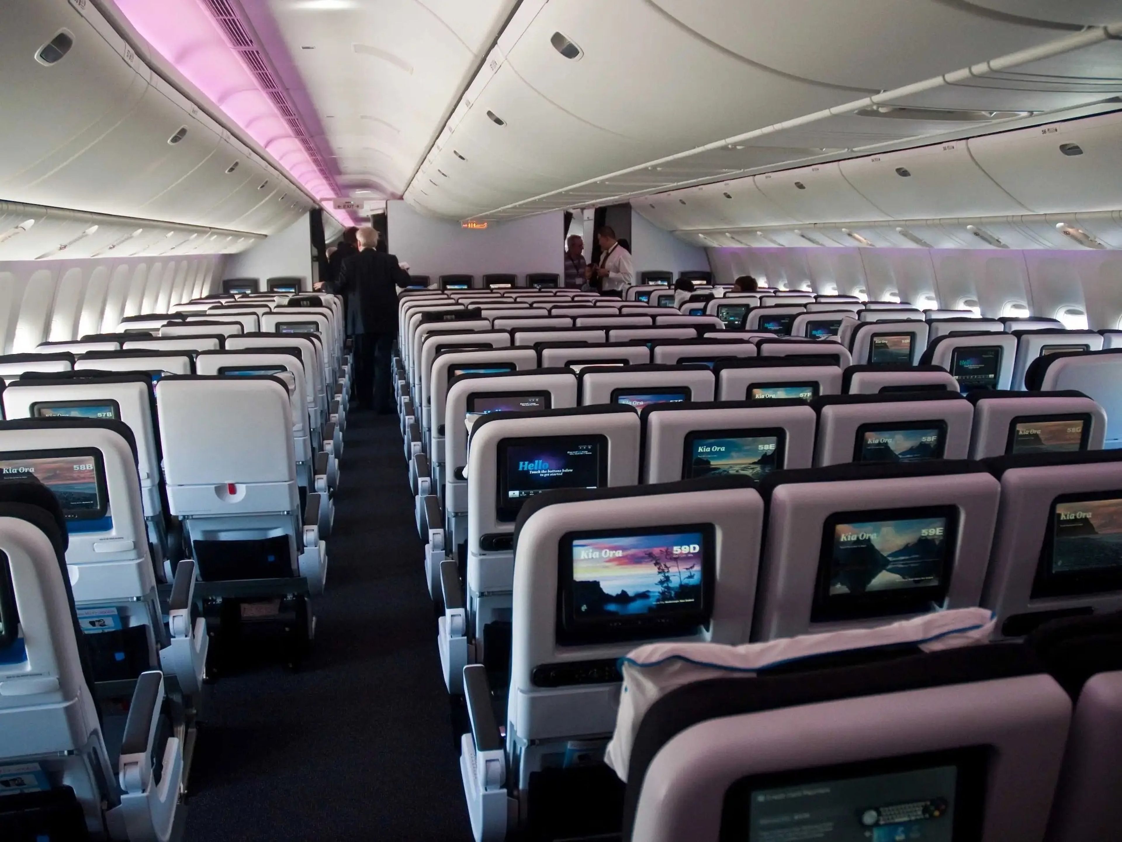 Cabina económica del 777-300ER de Air New Zealand.