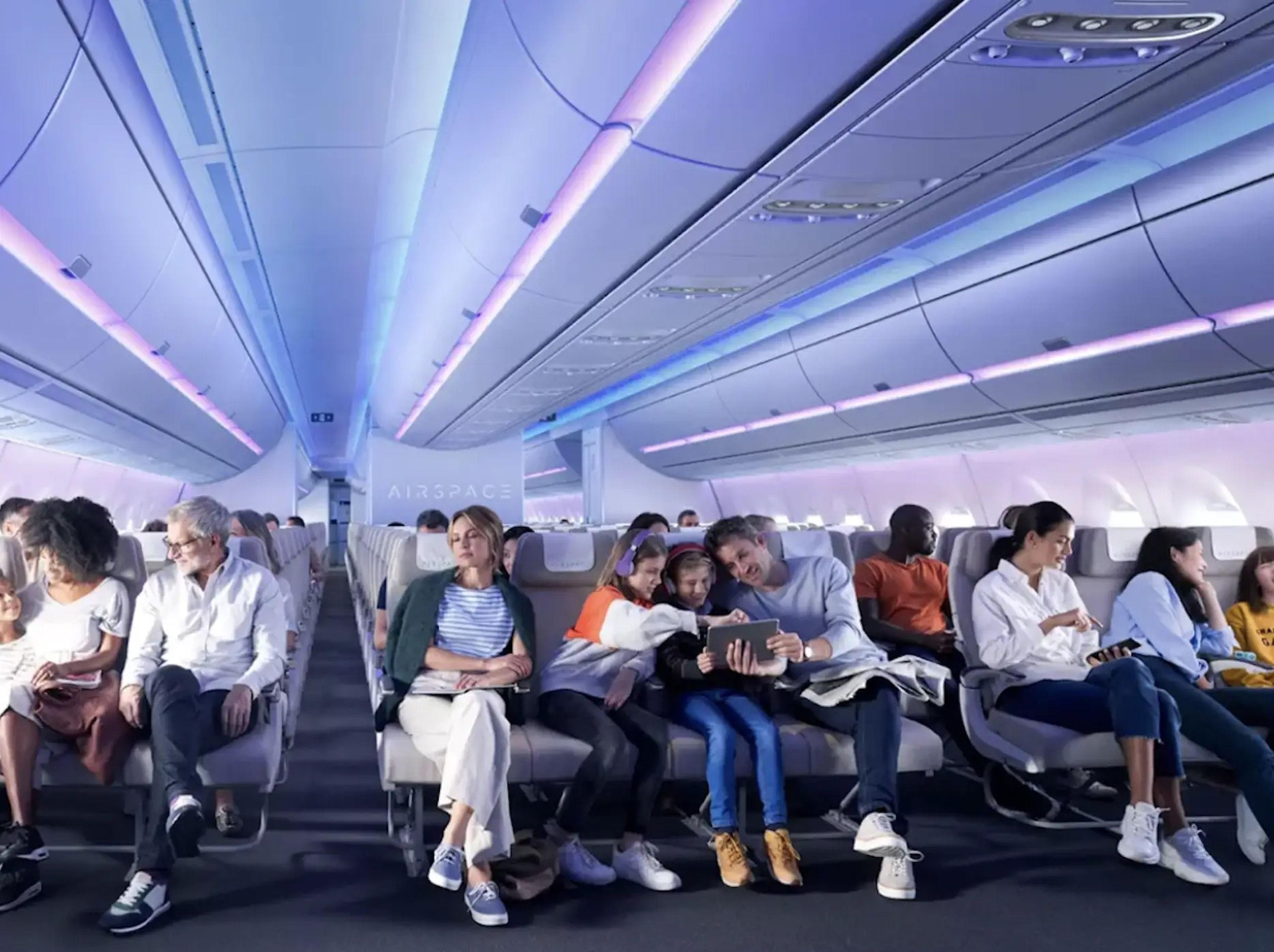 Airbus' 10-abreast seat layout.